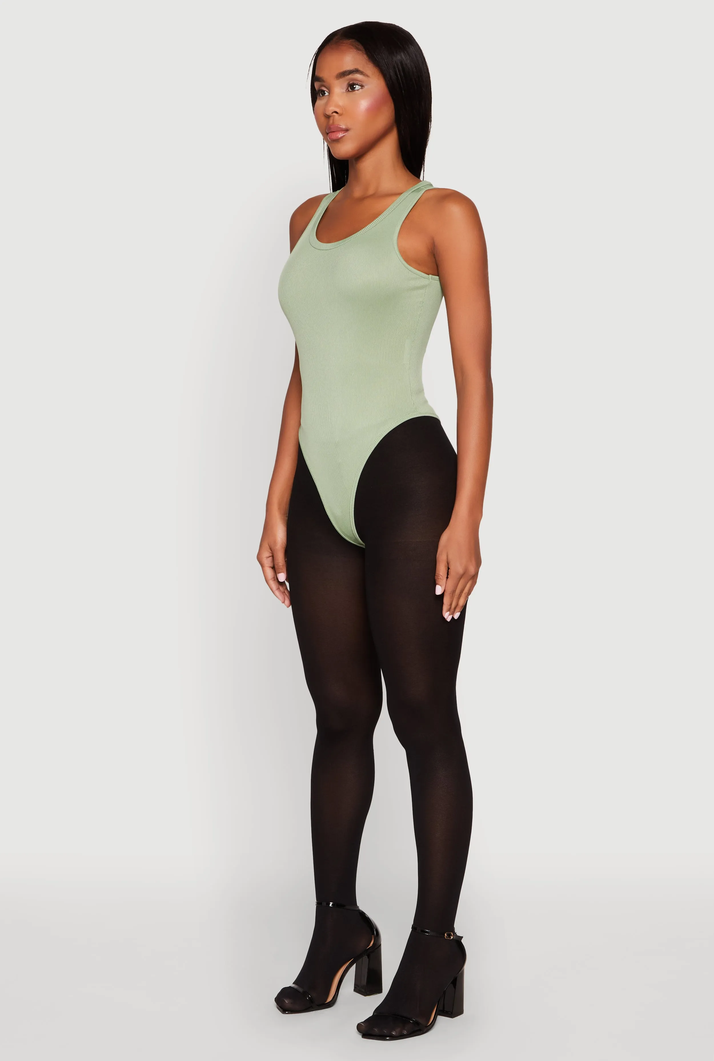 Daisy Basic Ribbed Knit Tank Bodysuit sold by Rainbow product image thumbnail 5