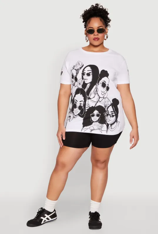 Plus Size Assorted Women Graphic Tee sold by Rainbow