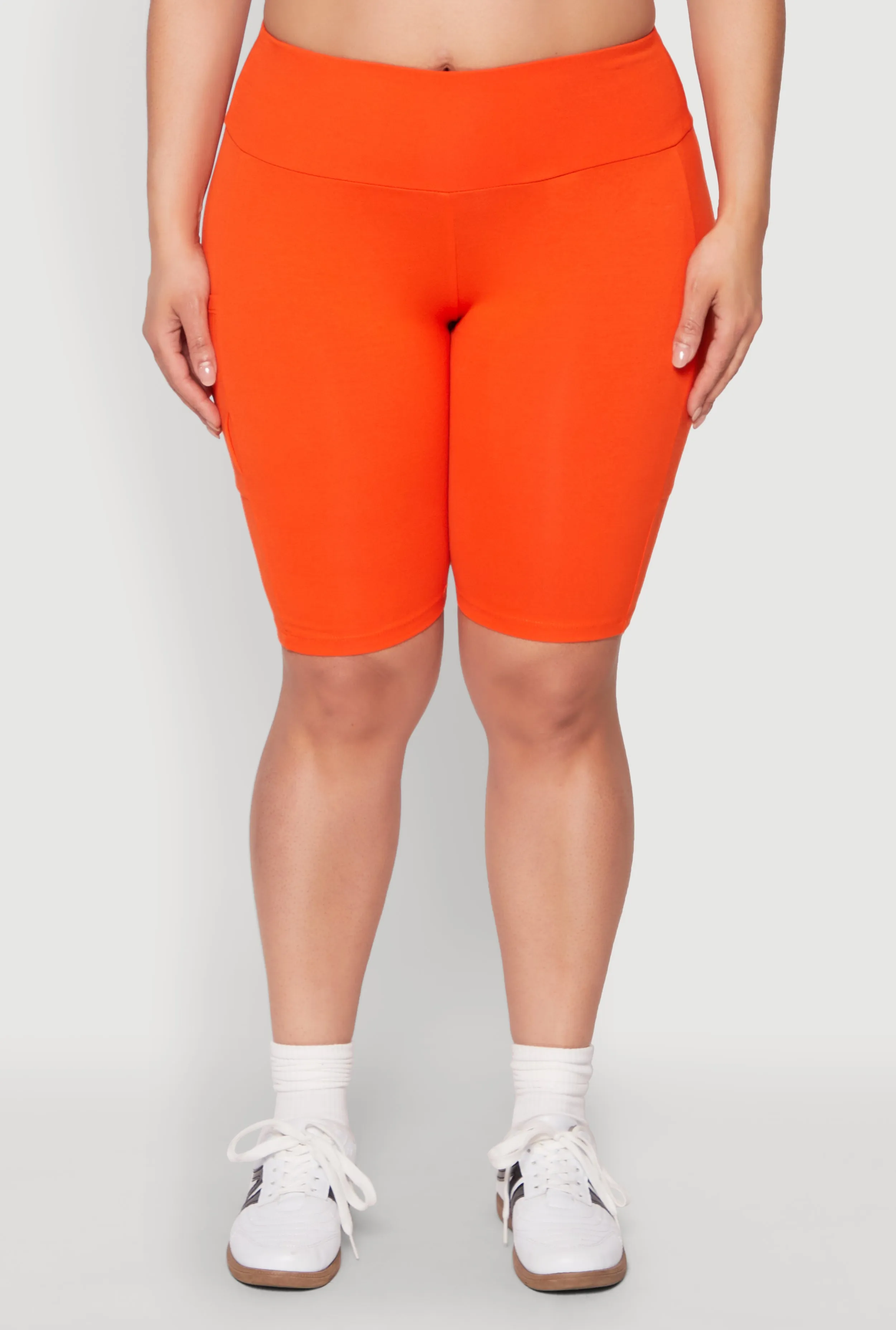 Plus Size High Waist Cell Phone Pocket Biker Shorts sold by Rainbow product image thumbnail 5