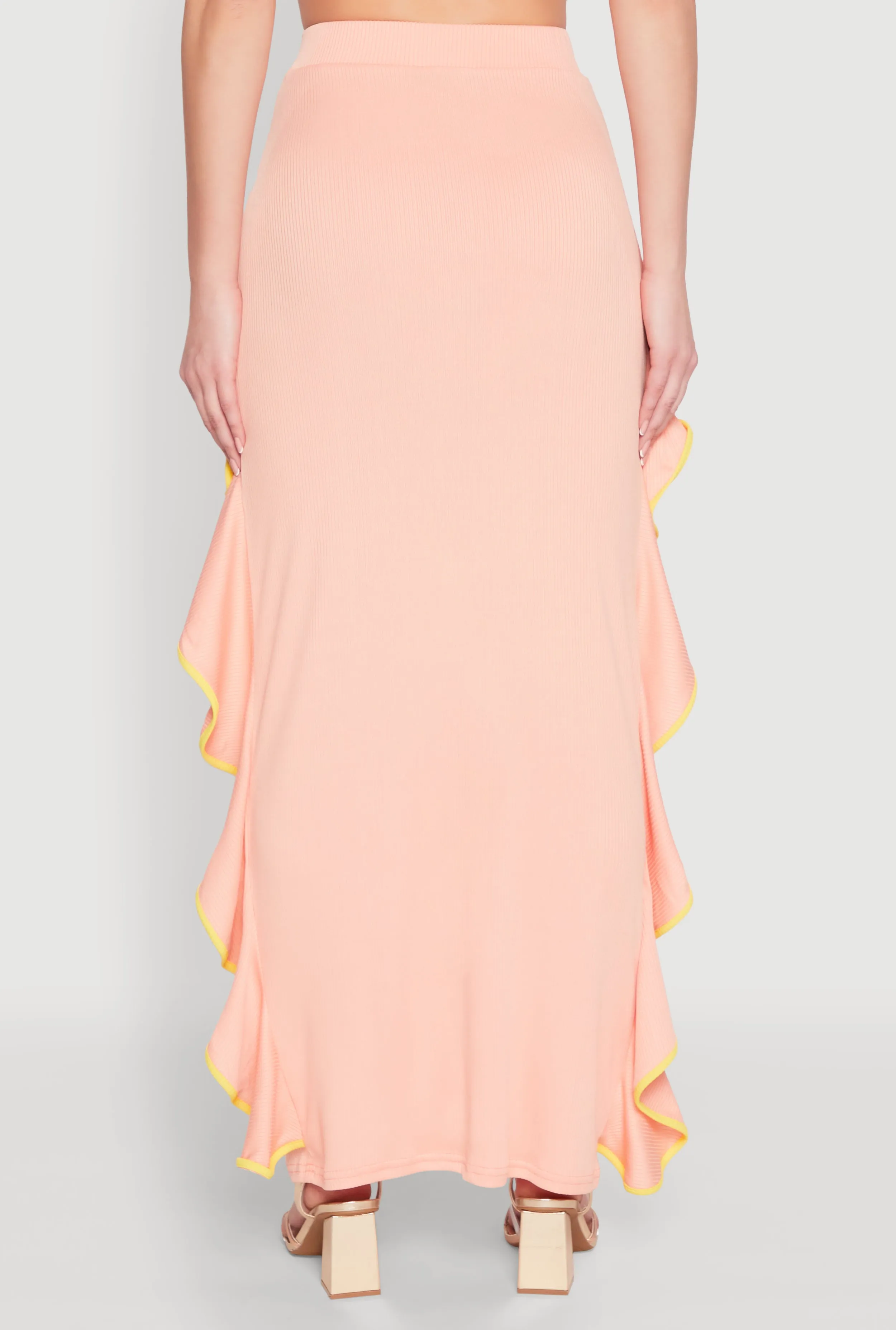 Contrast Trim Side Ruffle Maxi Skirt sold by Rainbow product image thumbnail 5