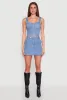 Denim Zip Front Bustier Top sold by Rainbow