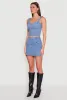 Denim Zip Front Bustier Top sold by Rainbow