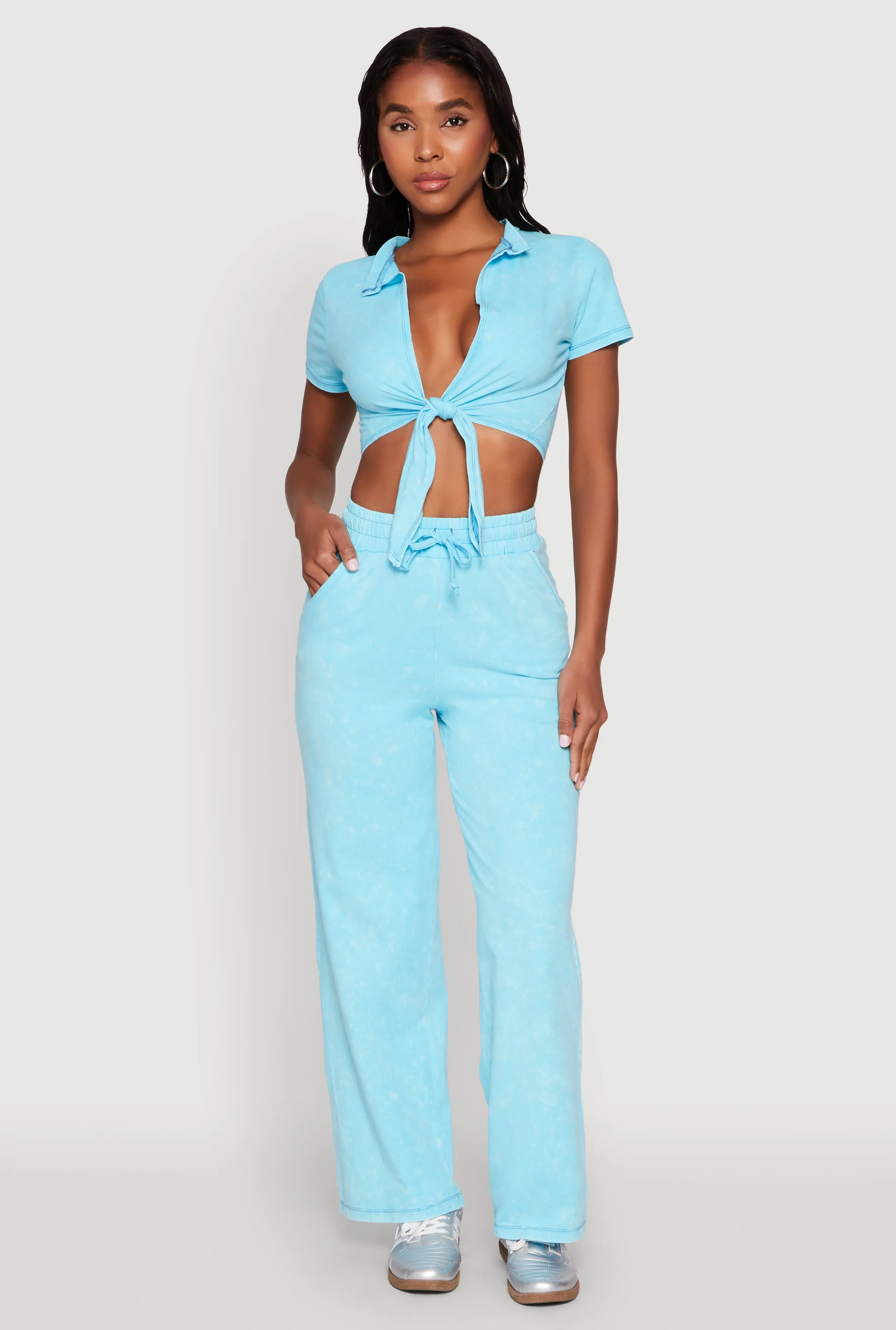 Mineral Wash Straight Leg Sweatpants sold by Rainbow