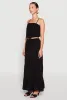 Almost Famous Faux Button Tie Front Crop Top sold by Rainbow