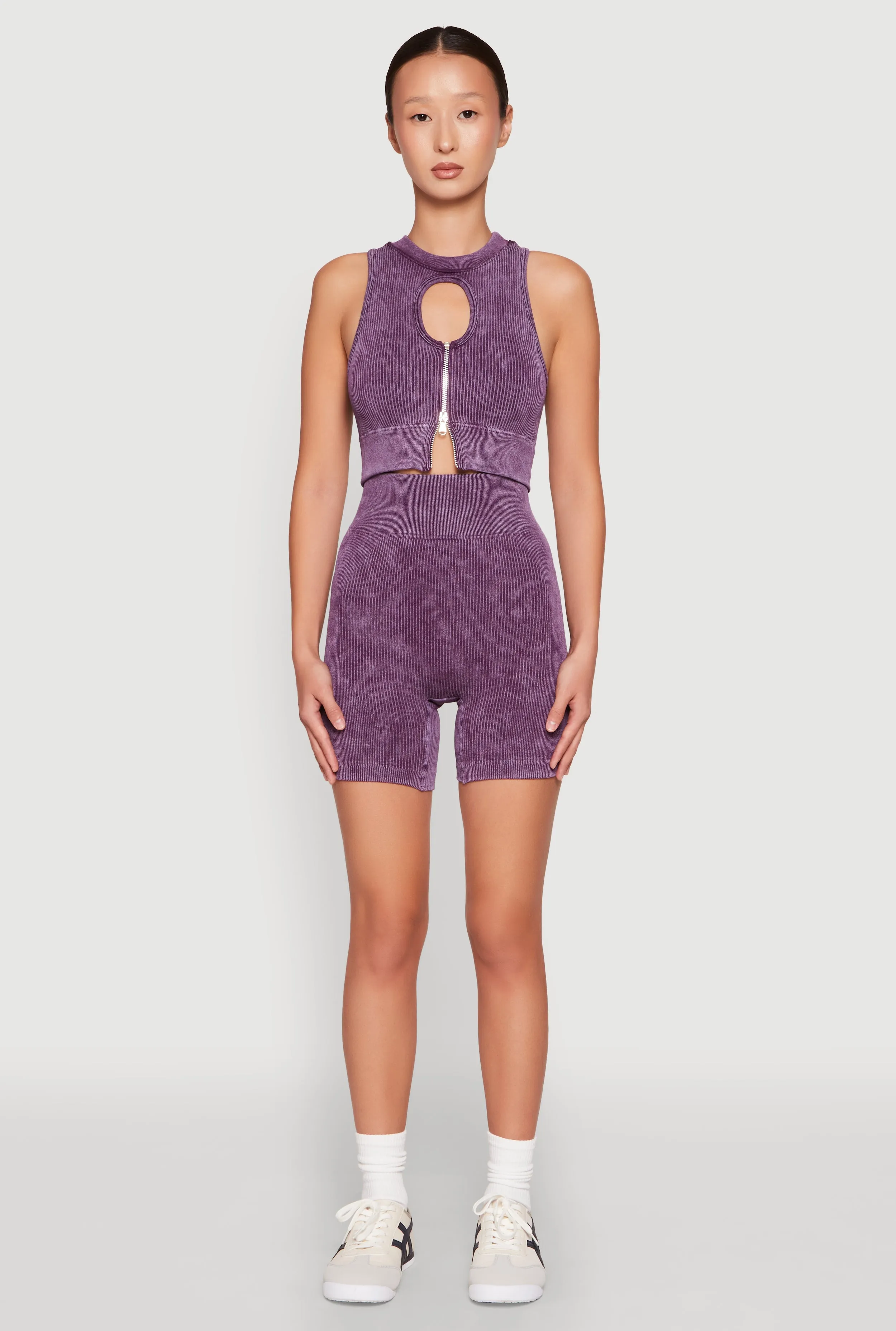 Ribbed Knit Keyhole Tank Top sold by Rainbow product image thumbnail 2