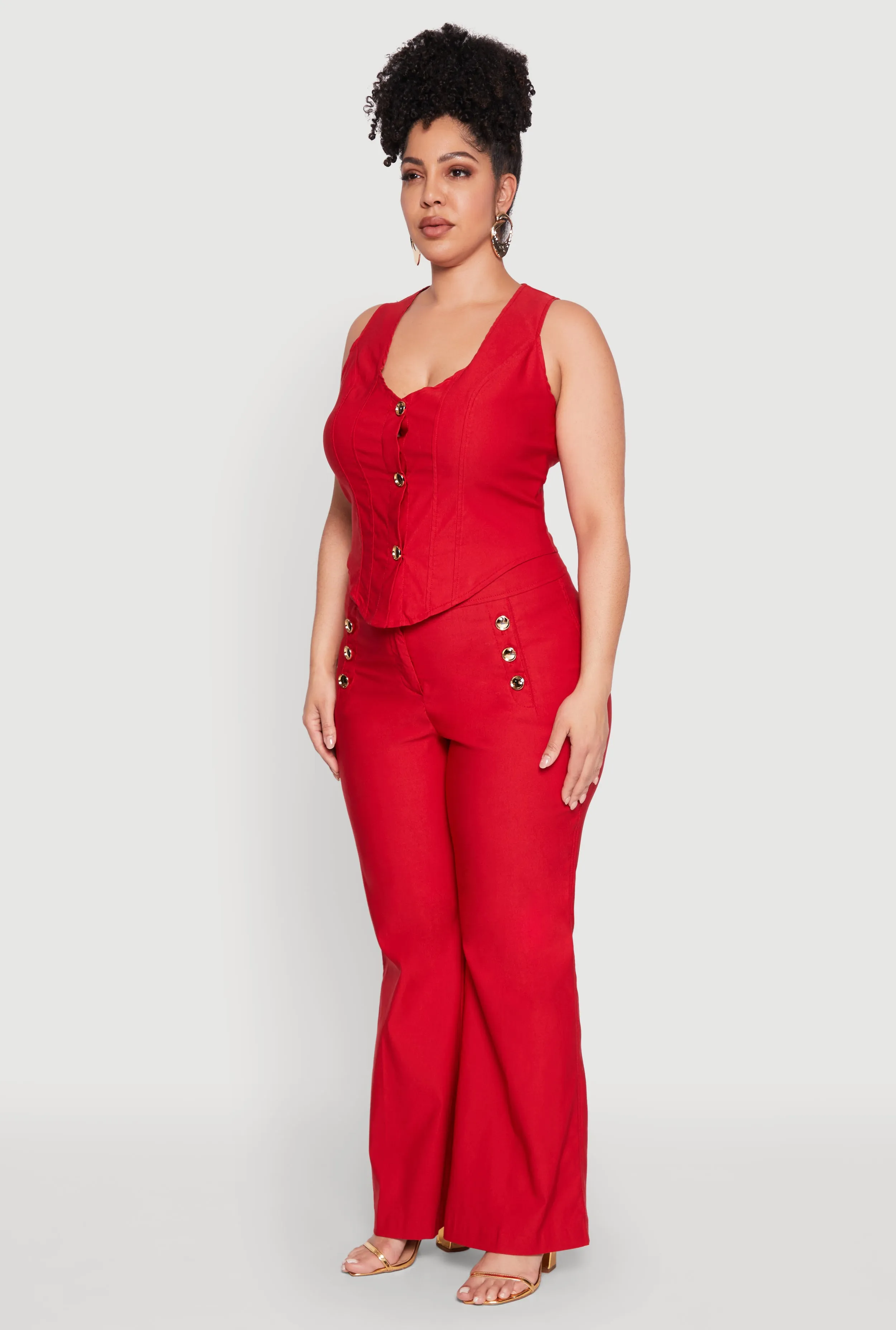 Plus Size Cropped Corset Detail Vest sold by Rainbow product image thumbnail 5