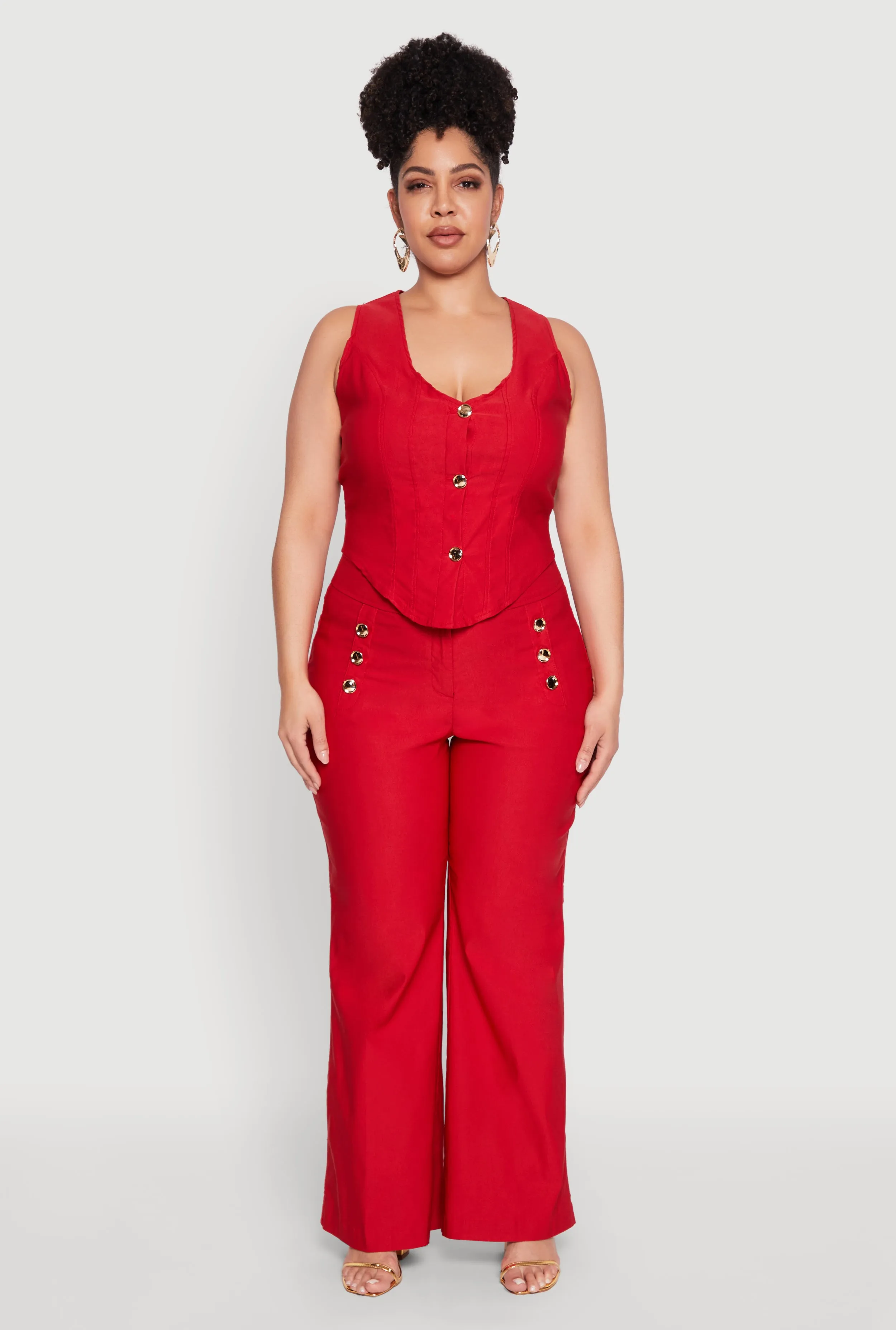 Plus Size Cropped Corset Detail Vest sold by Rainbow product image thumbnail 3