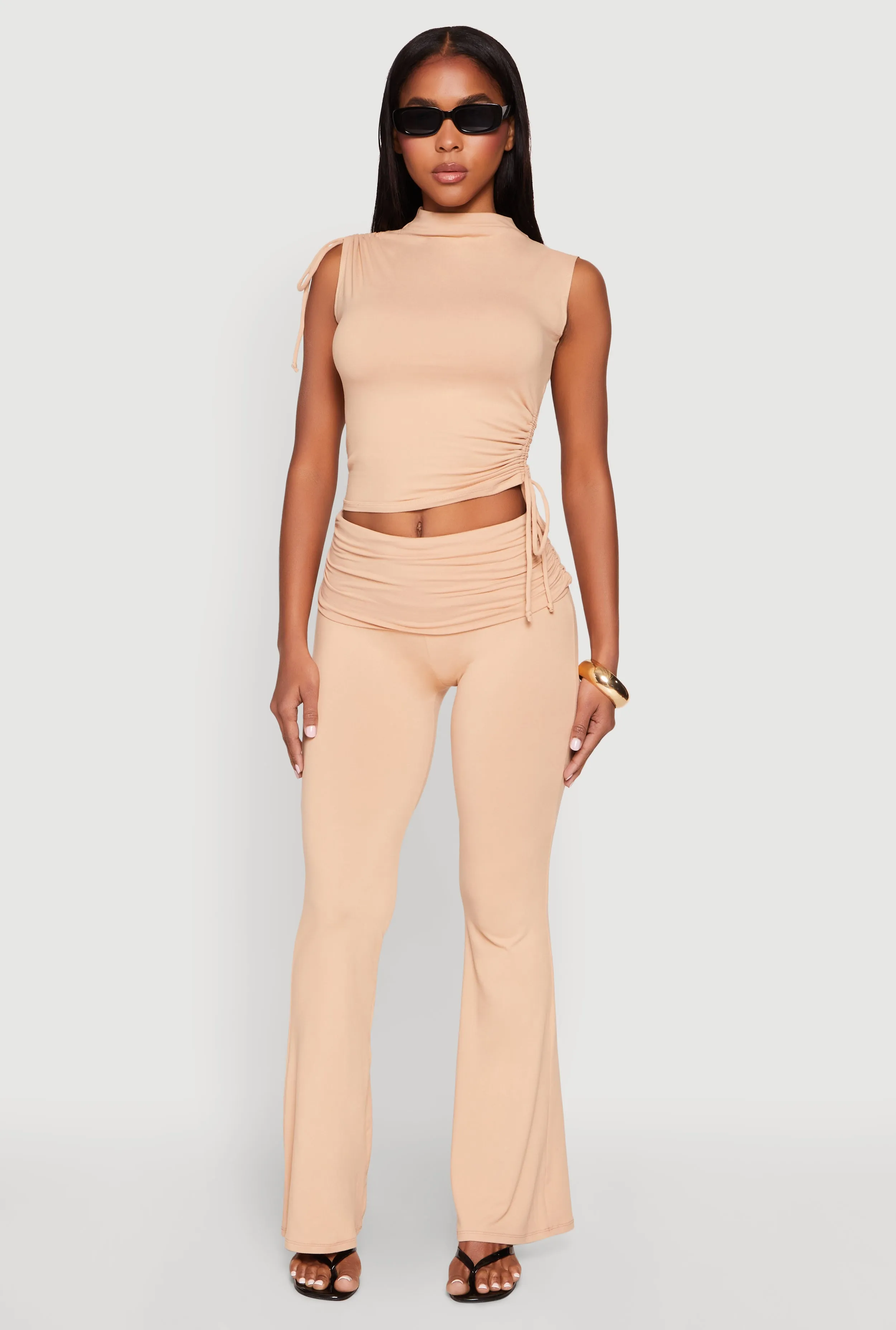 Ruched Mock Neck Crop Top sold by Rainbow product image thumbnail 2