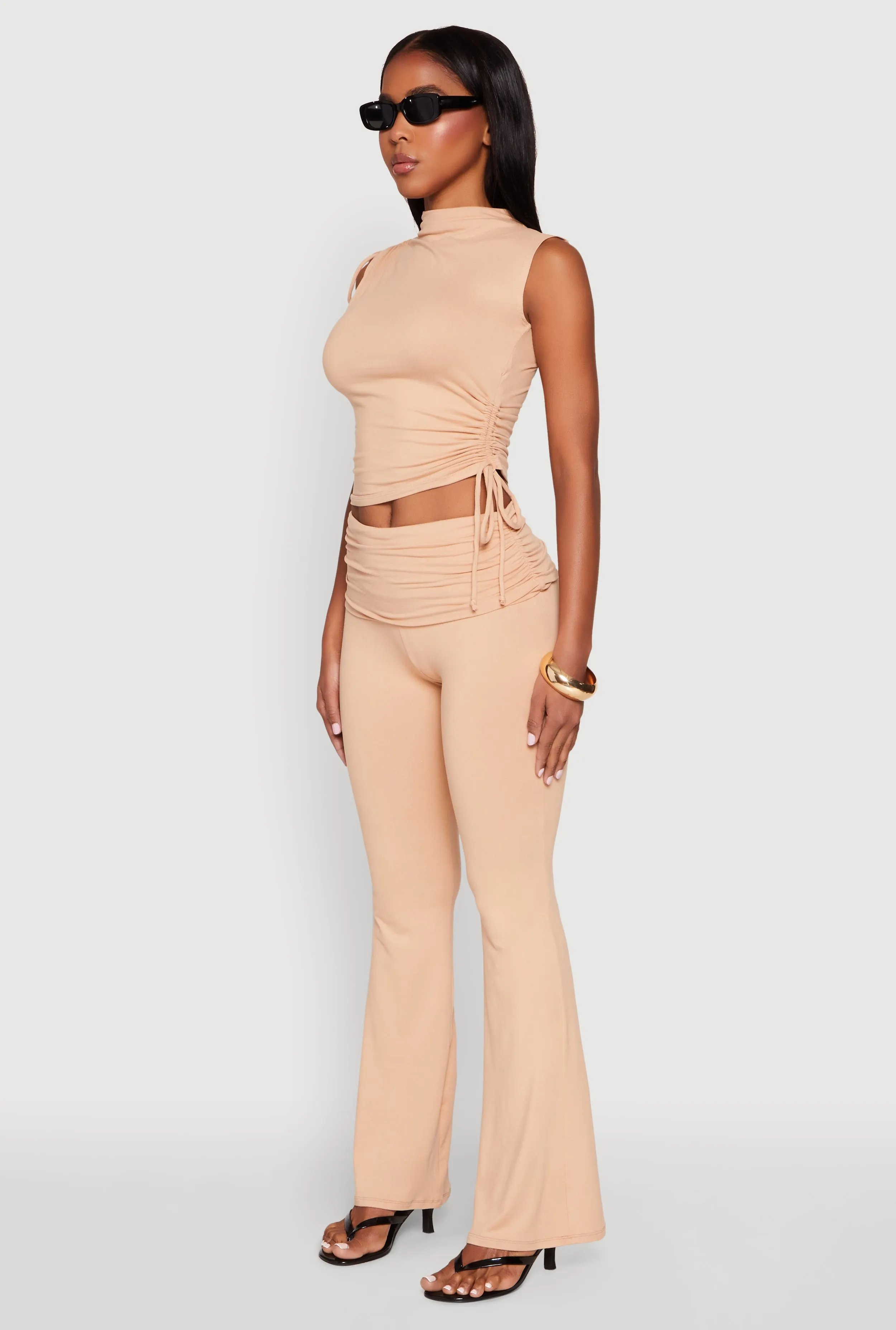 Ruched Mock Neck Crop Top sold by Rainbow product image thumbnail 5