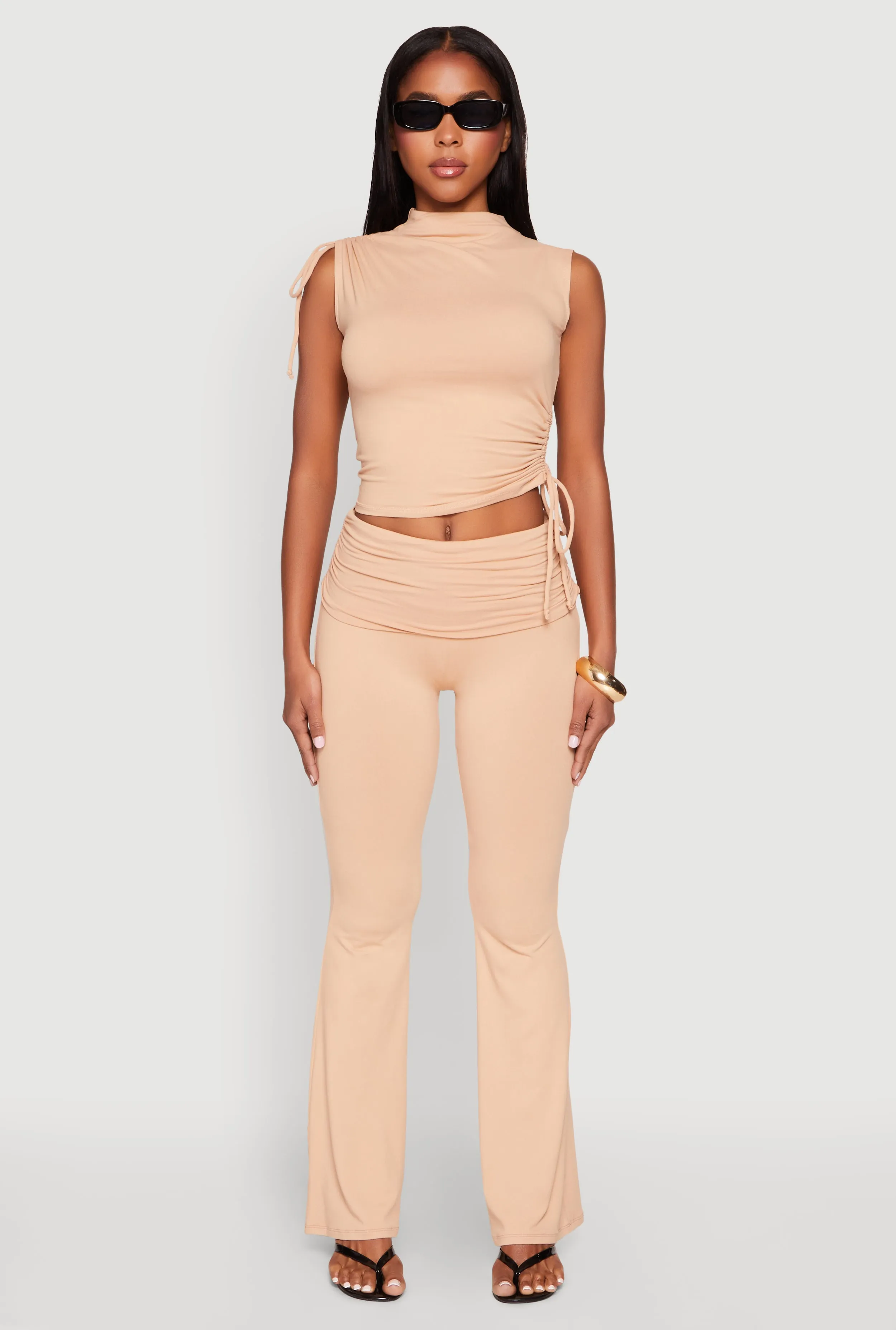 Ruched Mock Neck Crop Top sold by Rainbow product image thumbnail 3
