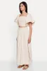 Poplin Puff Sleeve Corset Crop Top sold by Rainbow
