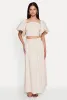 Poplin Puff Sleeve Corset Crop Top sold by Rainbow