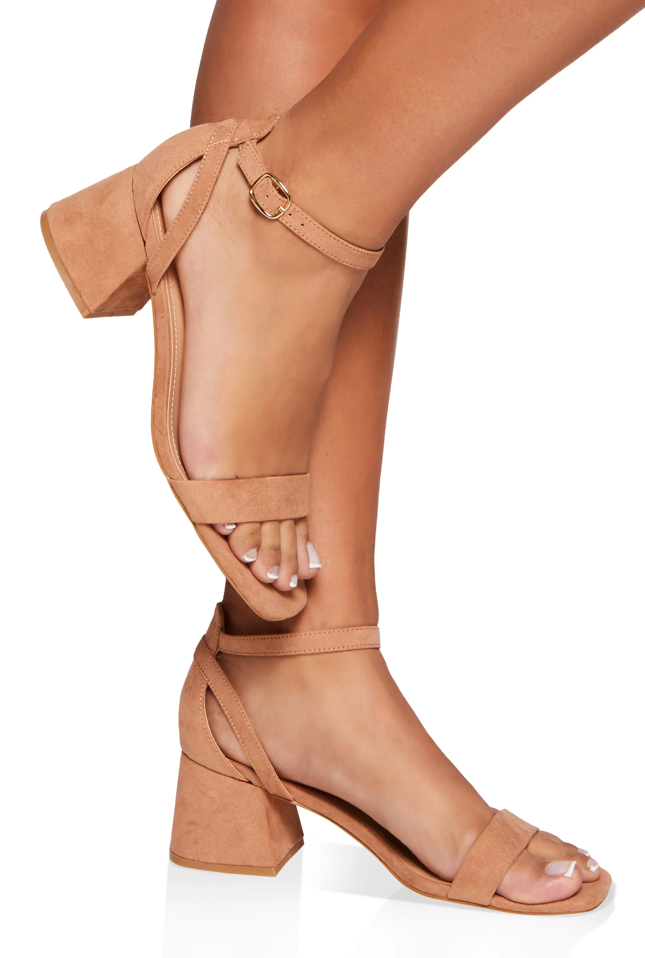 Open Toe Ankle Strap Block Heel Sandals sold by Rainbow