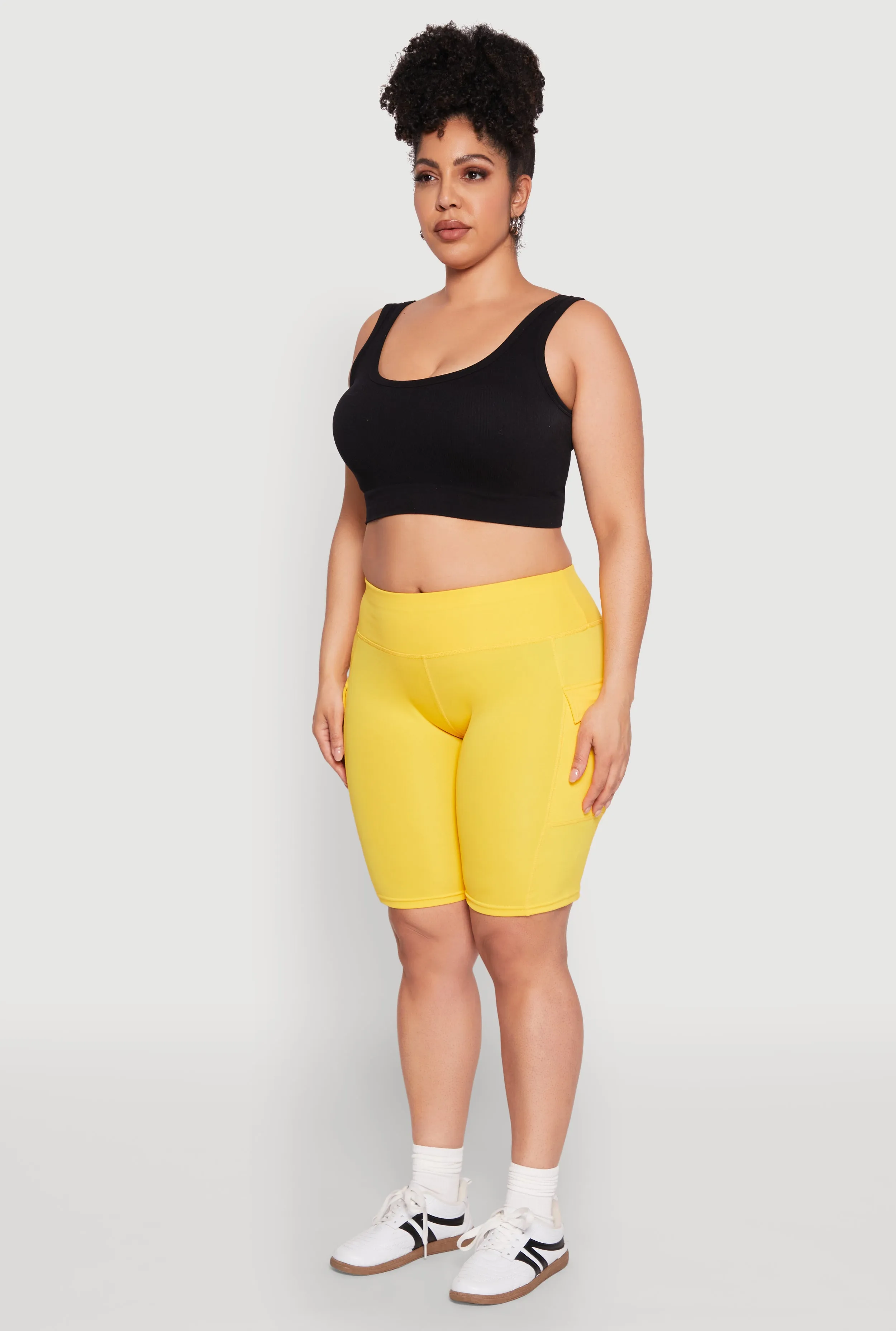 Plus Size High Waisted Cargo Pocket Biker Shorts sold by Rainbow product image thumbnail 3