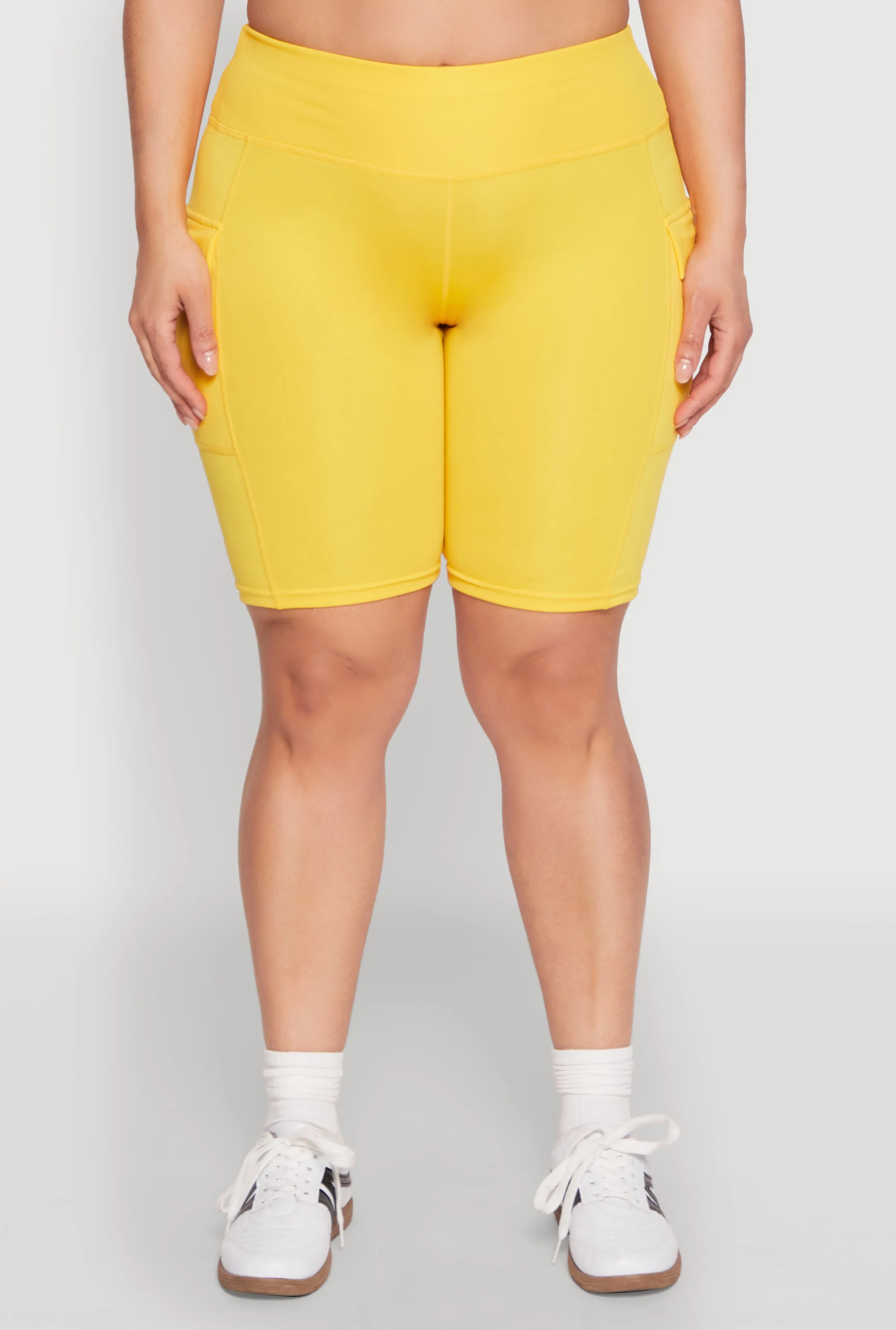 Plus Size High Waisted Cargo Pocket Biker Shorts sold by Rainbow product image thumbnail 5