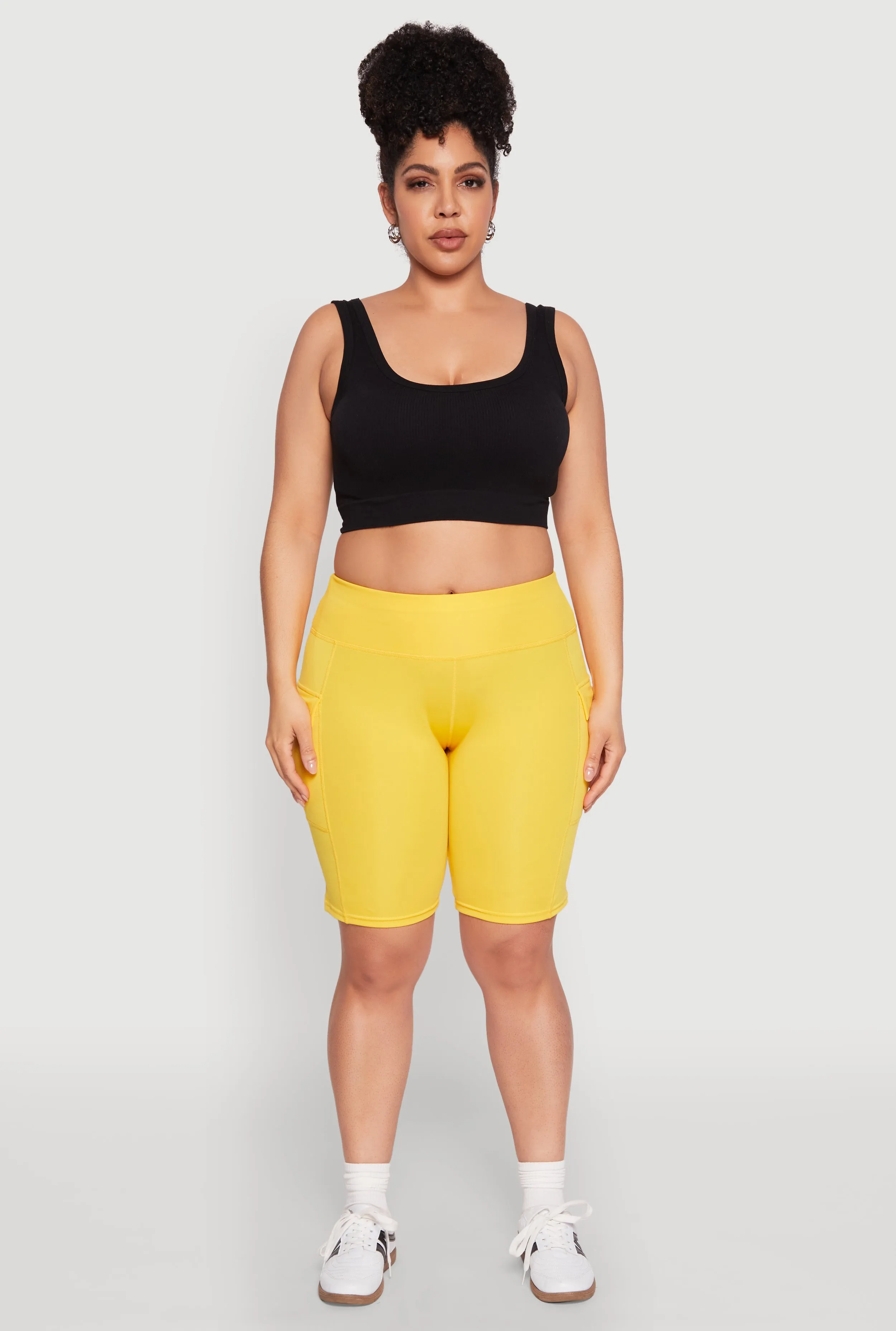 Plus Size High Waisted Cargo Pocket Biker Shorts sold by Rainbow product image thumbnail 2