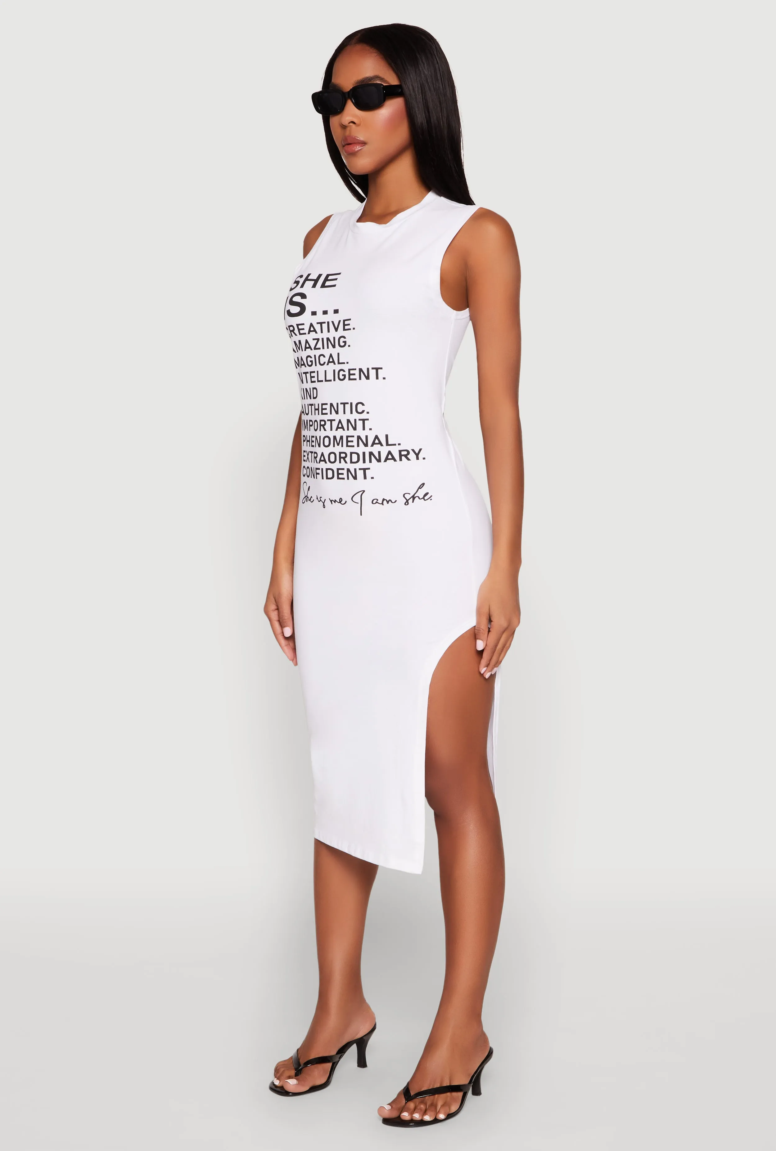 She Is Graphic Print T Shirt Dress sold by Rainbow product image thumbnail 3