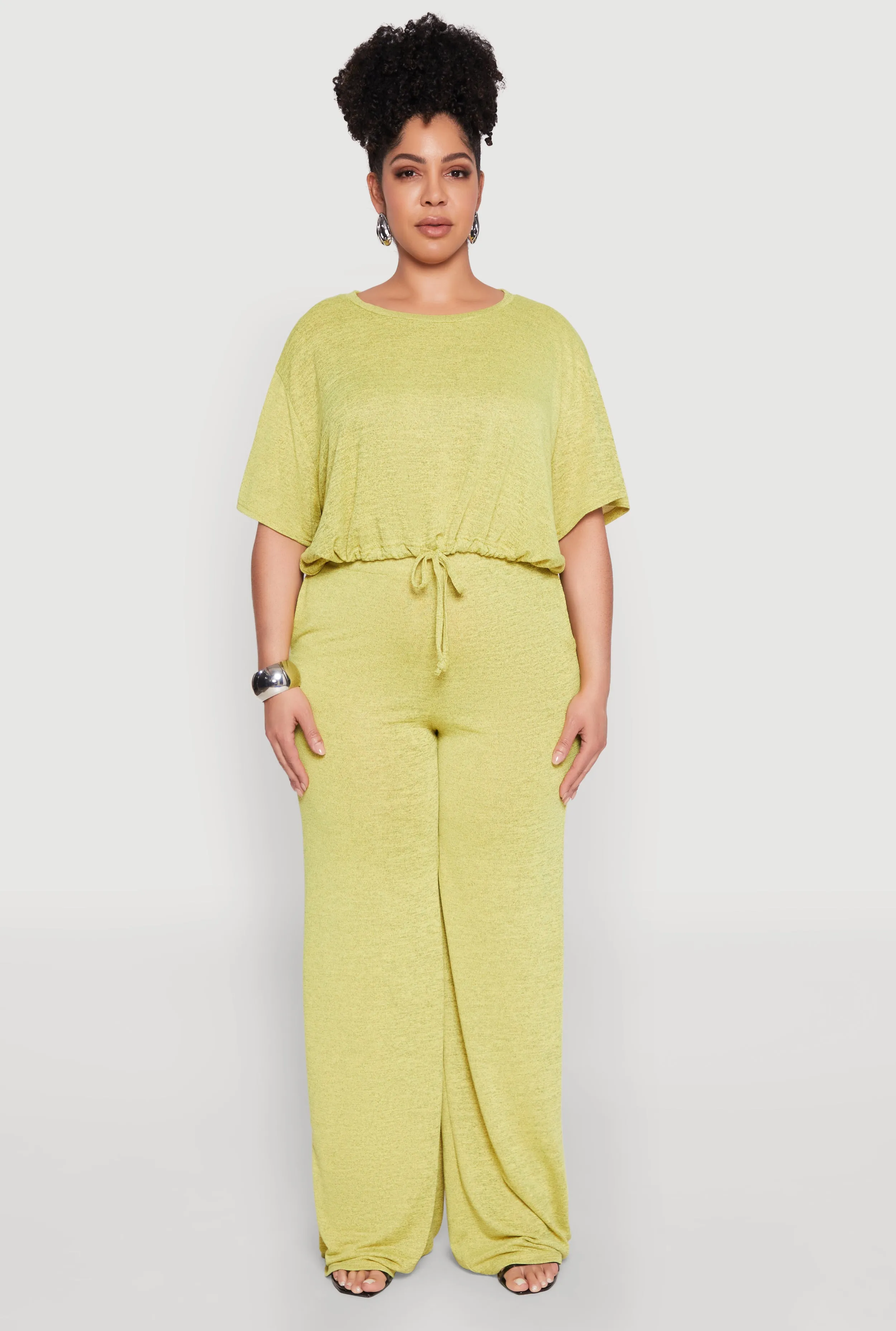 Plus Size Daisy Brushed Knit Drawstring Hem Tee sold by Rainbow product image thumbnail 3