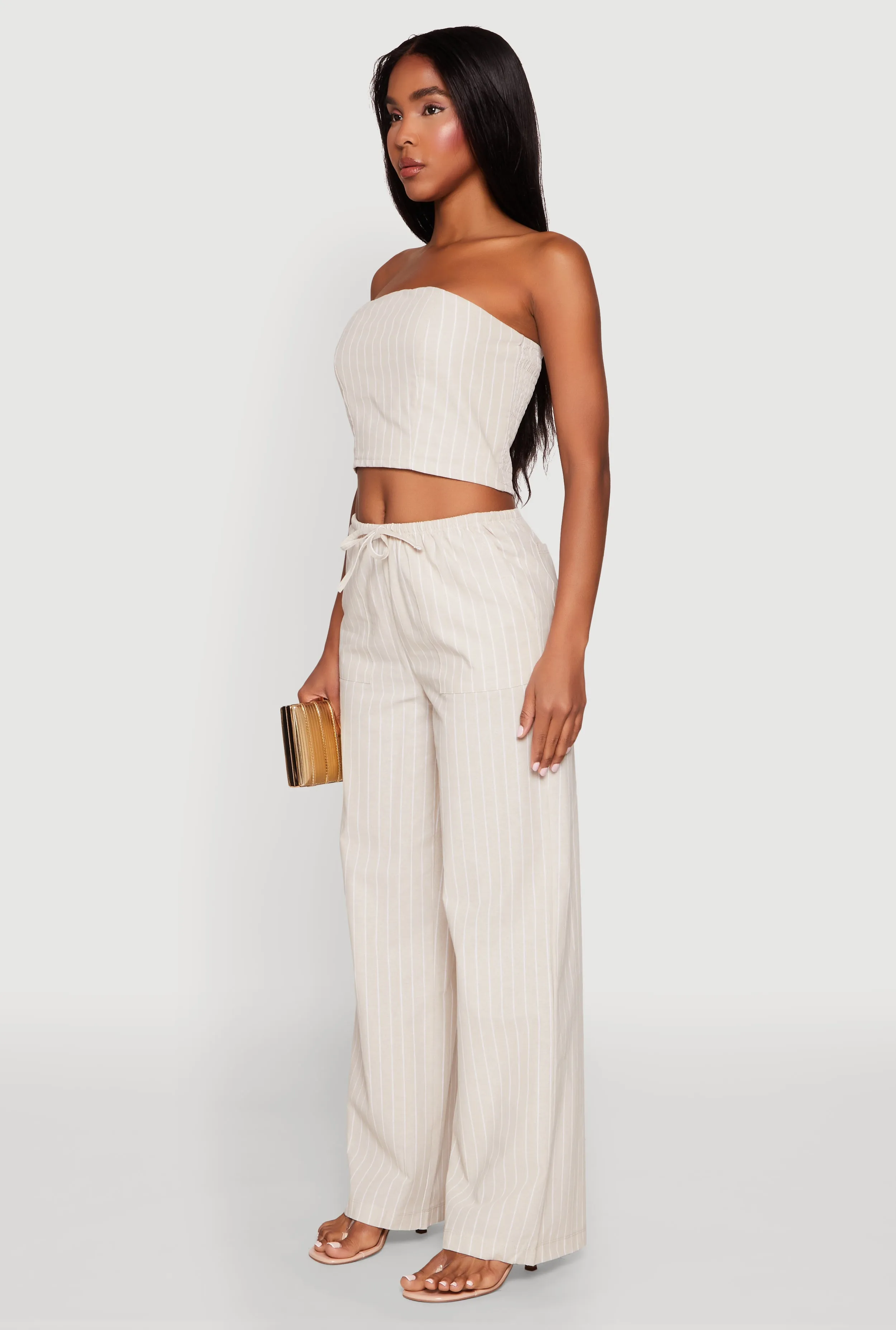 Almost Famous Smocked Striped Tube Top sold by Rainbow product image thumbnail 5