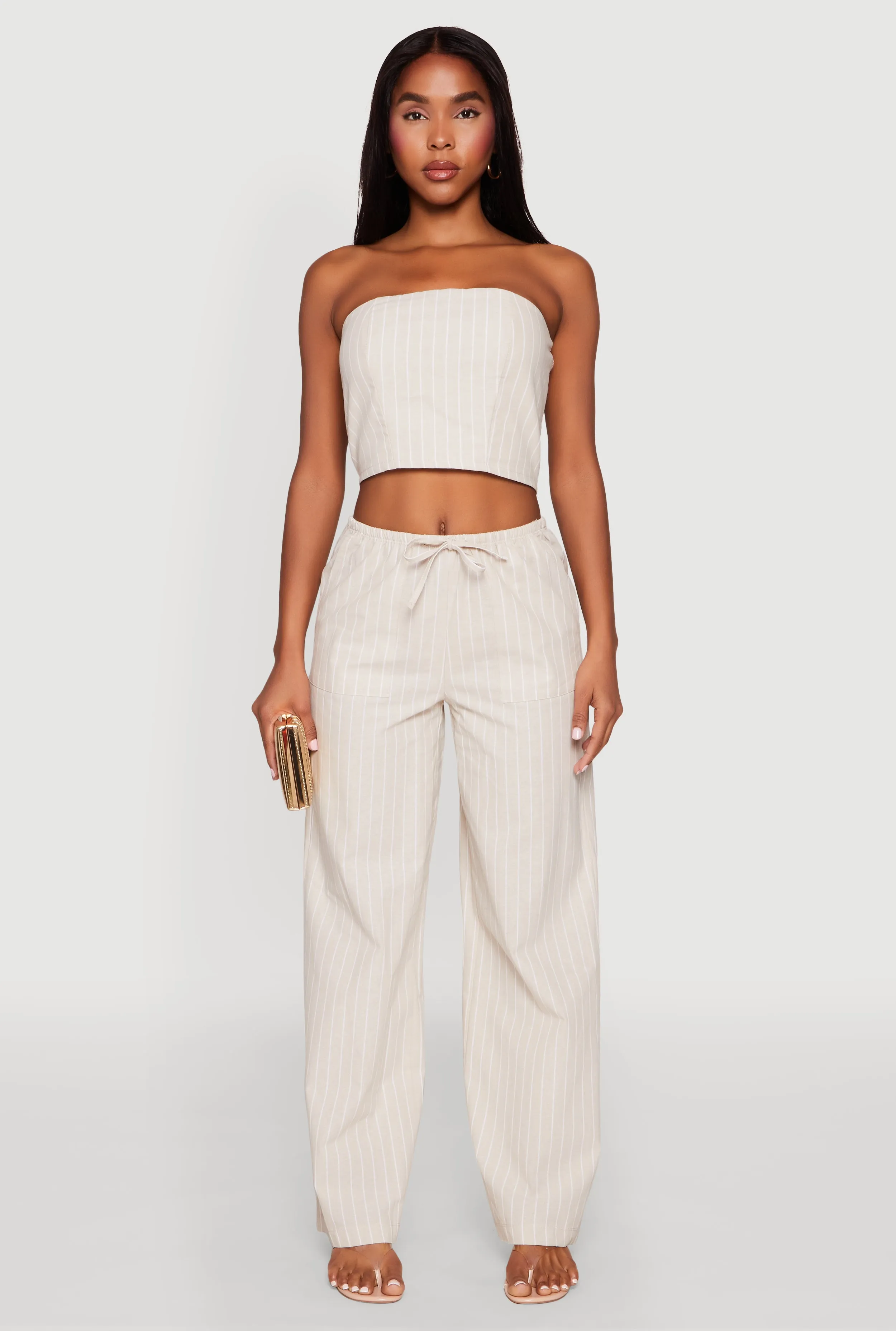 Almost Famous Drawstring Striped Pants sold by Rainbow product image thumbnail 2