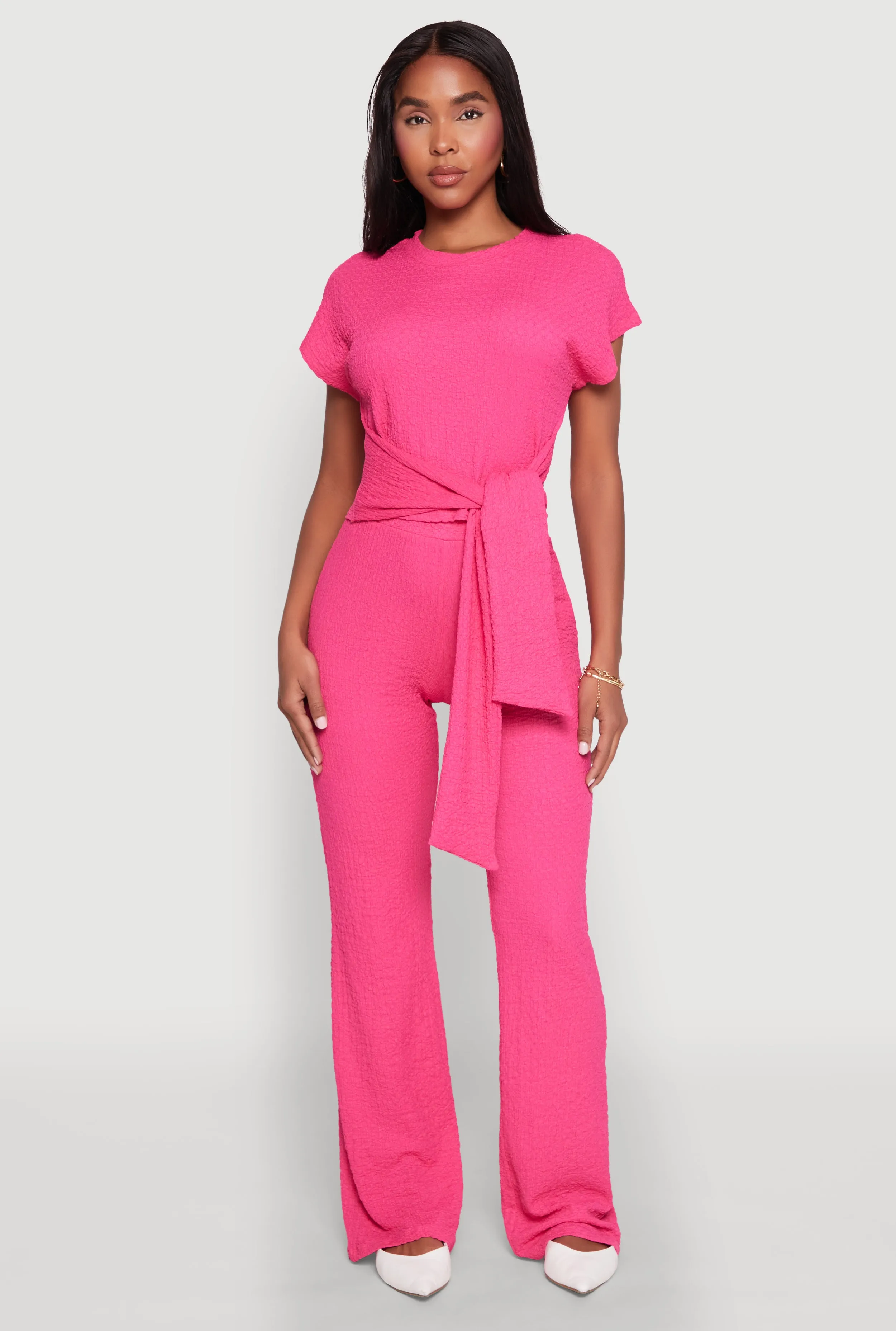 High Waisted Textured Knit Pants sold by Rainbow