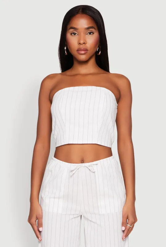 Almost Famous Smocked Striped Tube Top sold by Rainbow