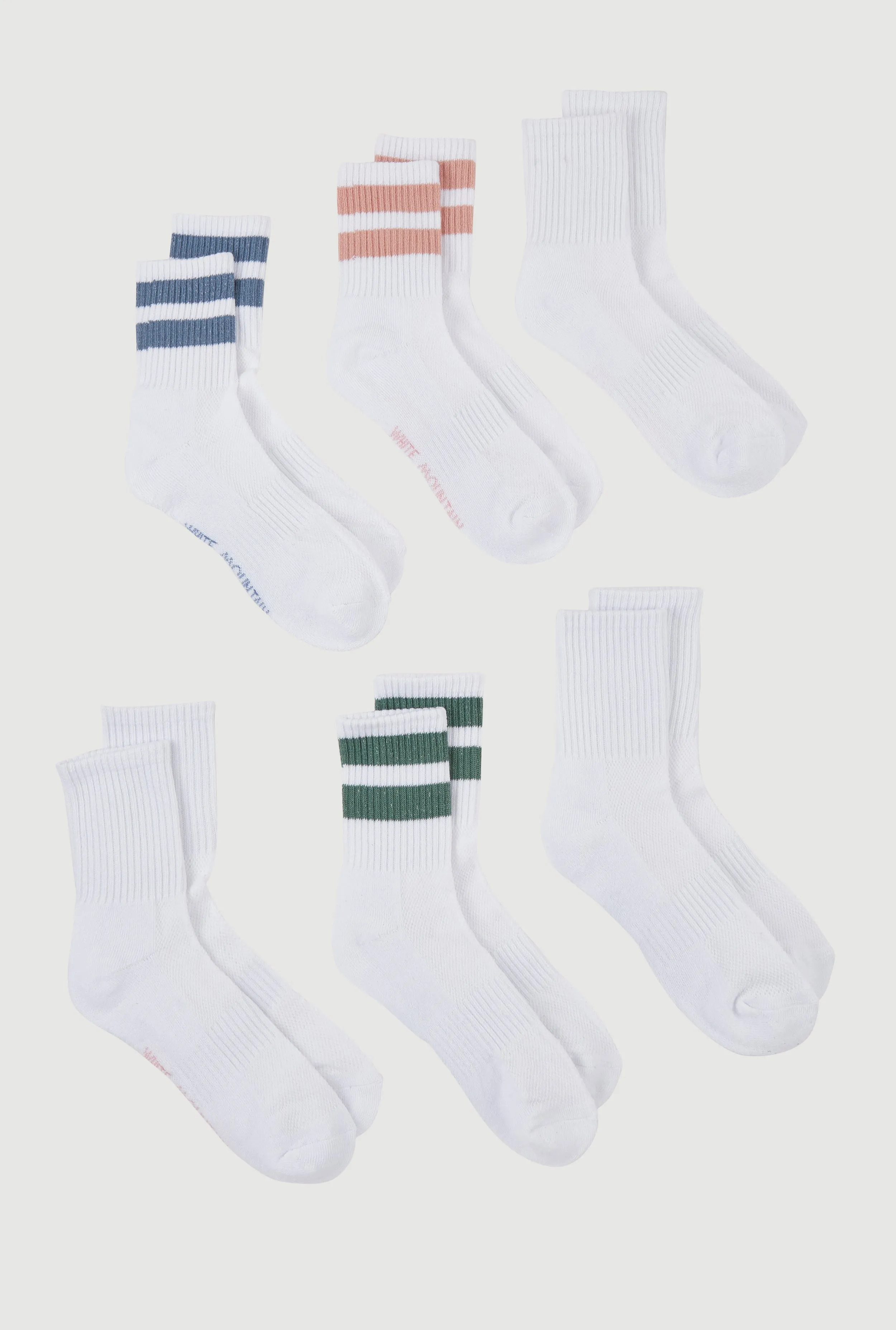 Varsity Stripe Mid Crew Socks 6 Pack Size 4-10 sold by Rainbow product image thumbnail 2