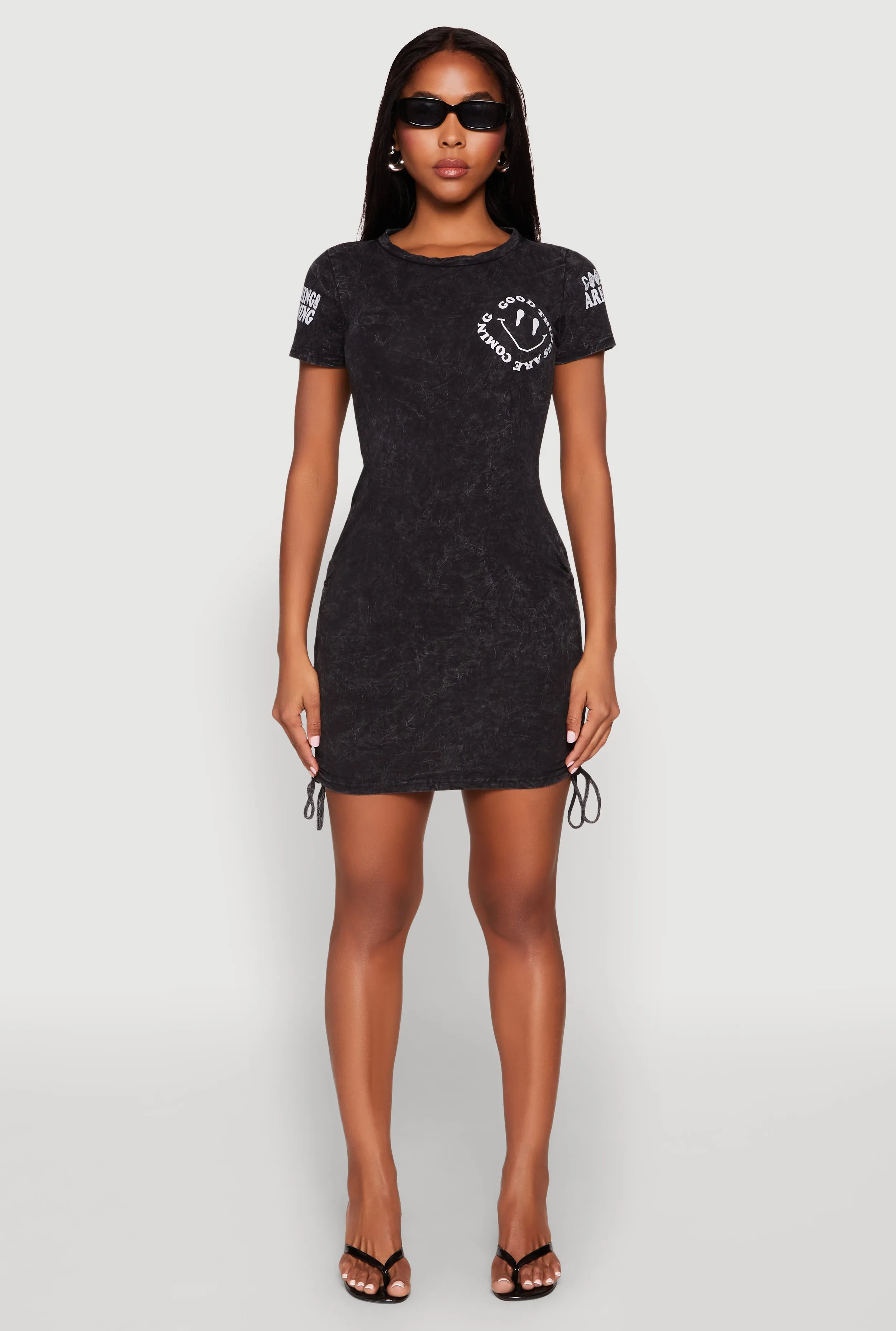 Mineral Wash Good Things Are Coming T Shirt Dress sold by Rainbow product image thumbnail 2