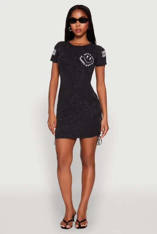 Mineral Wash Good Things Are Coming T Shirt Dress sold by Rainbow