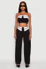 Contrast Trim Fold Over Crop Top sold by Rainbow