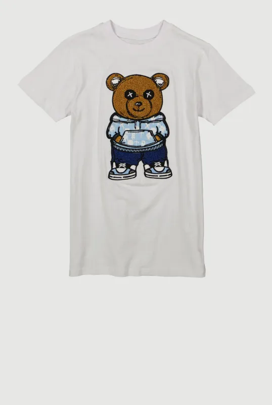 Boys Chenille Bear Patch Graphic Tee sold by Rainbow