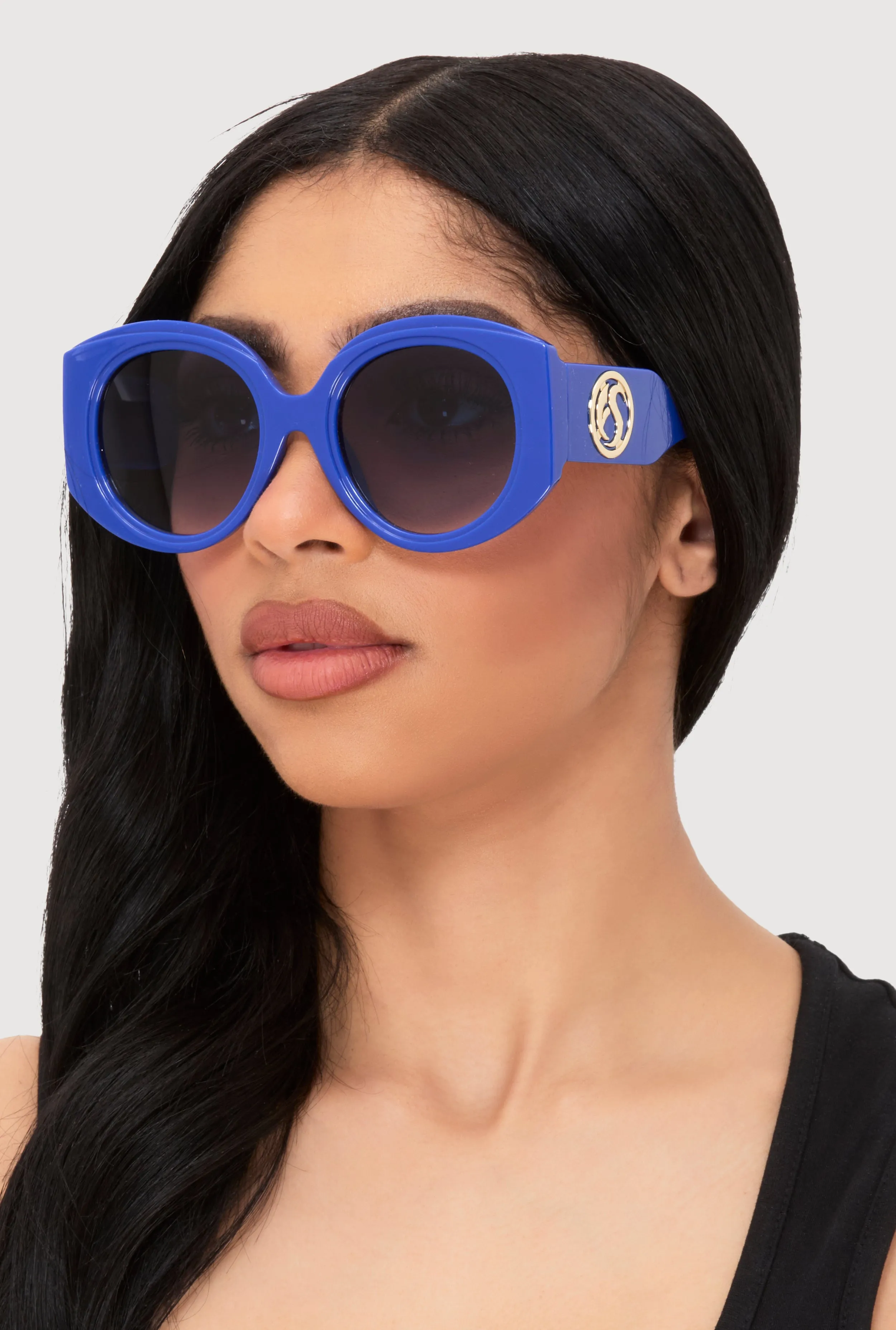 Retro Oversized Round Frame Sunglasses sold by Rainbow product image thumbnail 2