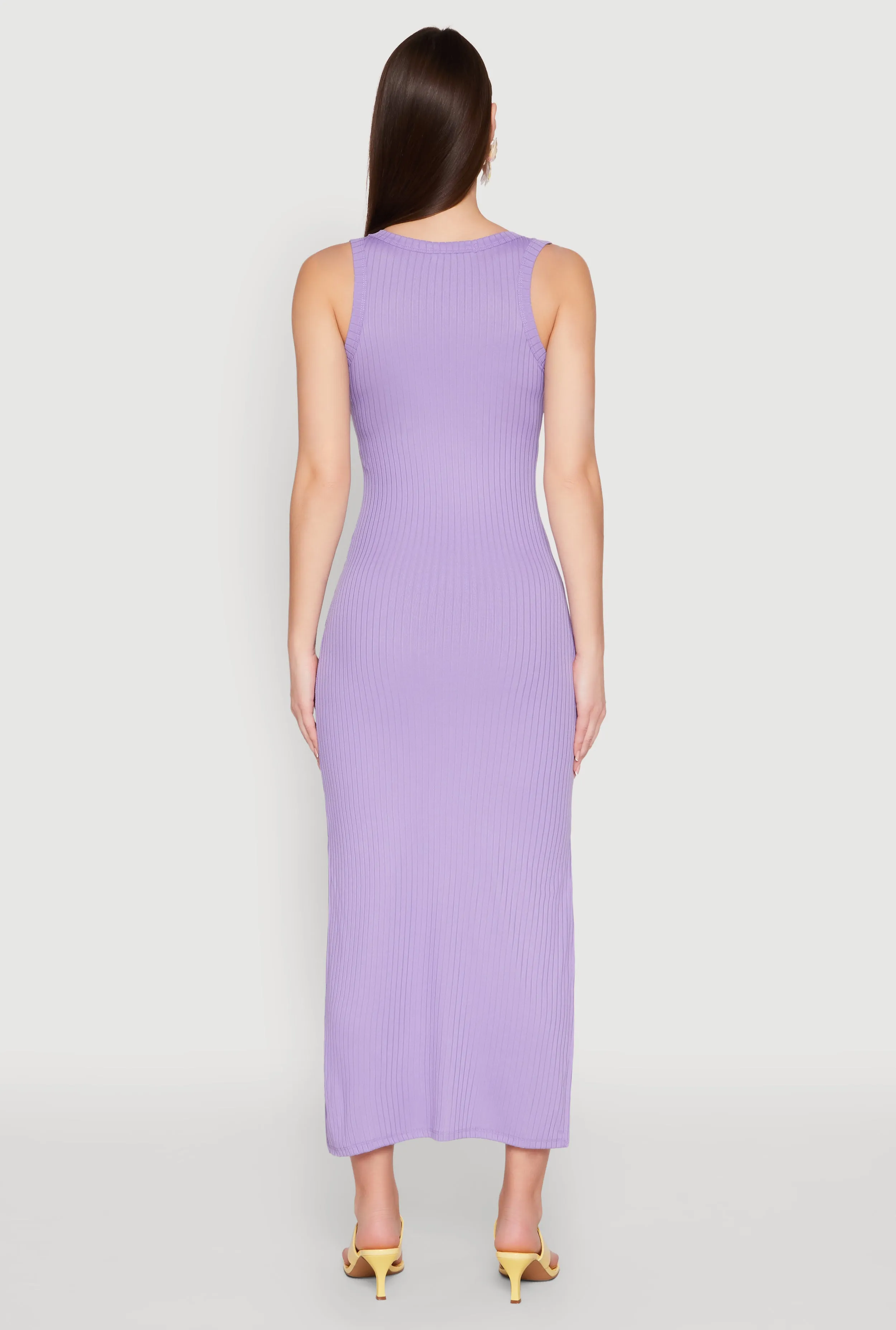 Ribbed Knit Scoop Neck Maxi Tank Dress sold by Rainbow product image thumbnail 5