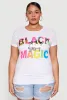 Plus Size Black Girl Magic Sequin Graphic Tee sold by Rainbow