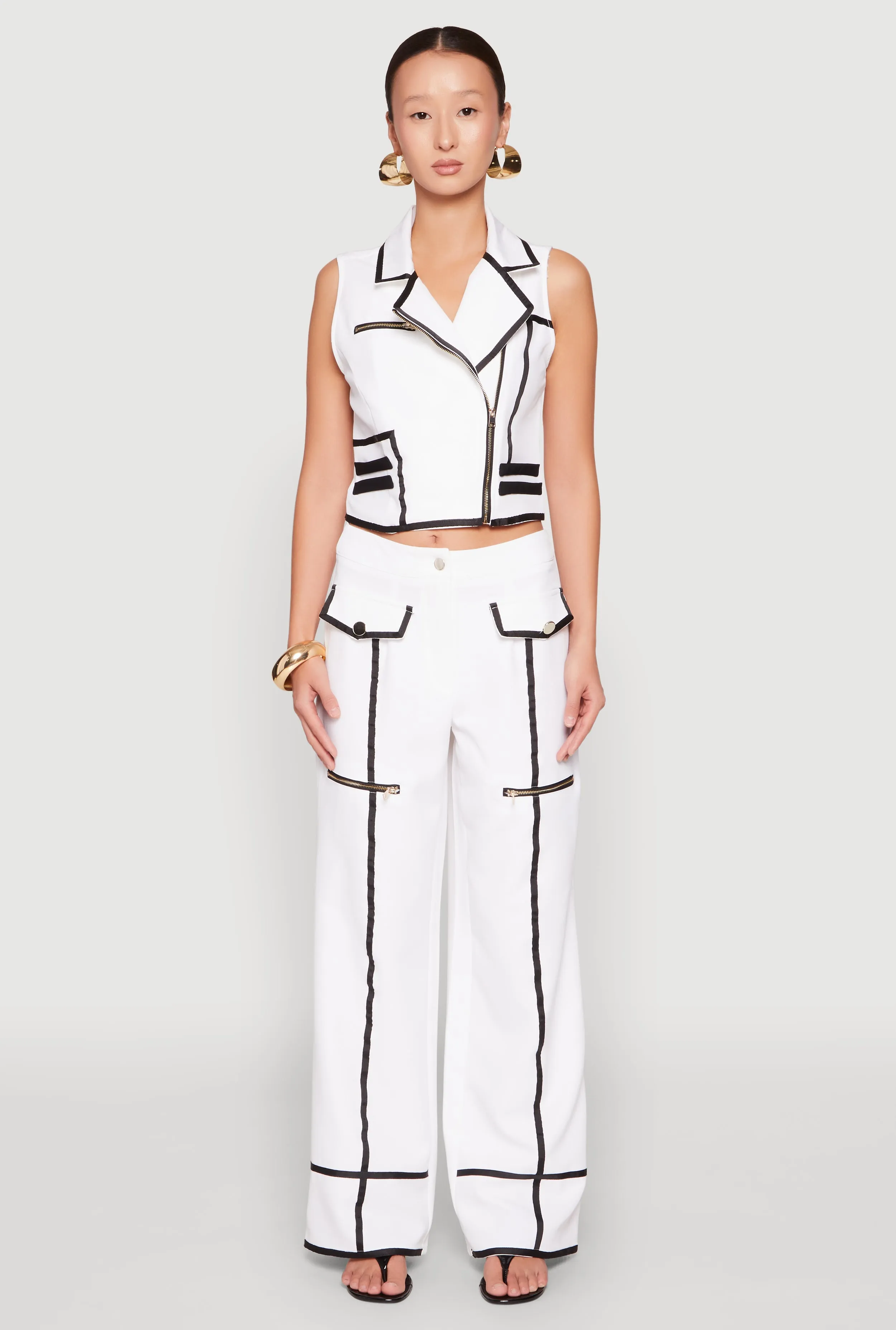 Contrast Trim High Waisted Pants sold by Rainbow product image thumbnail 2