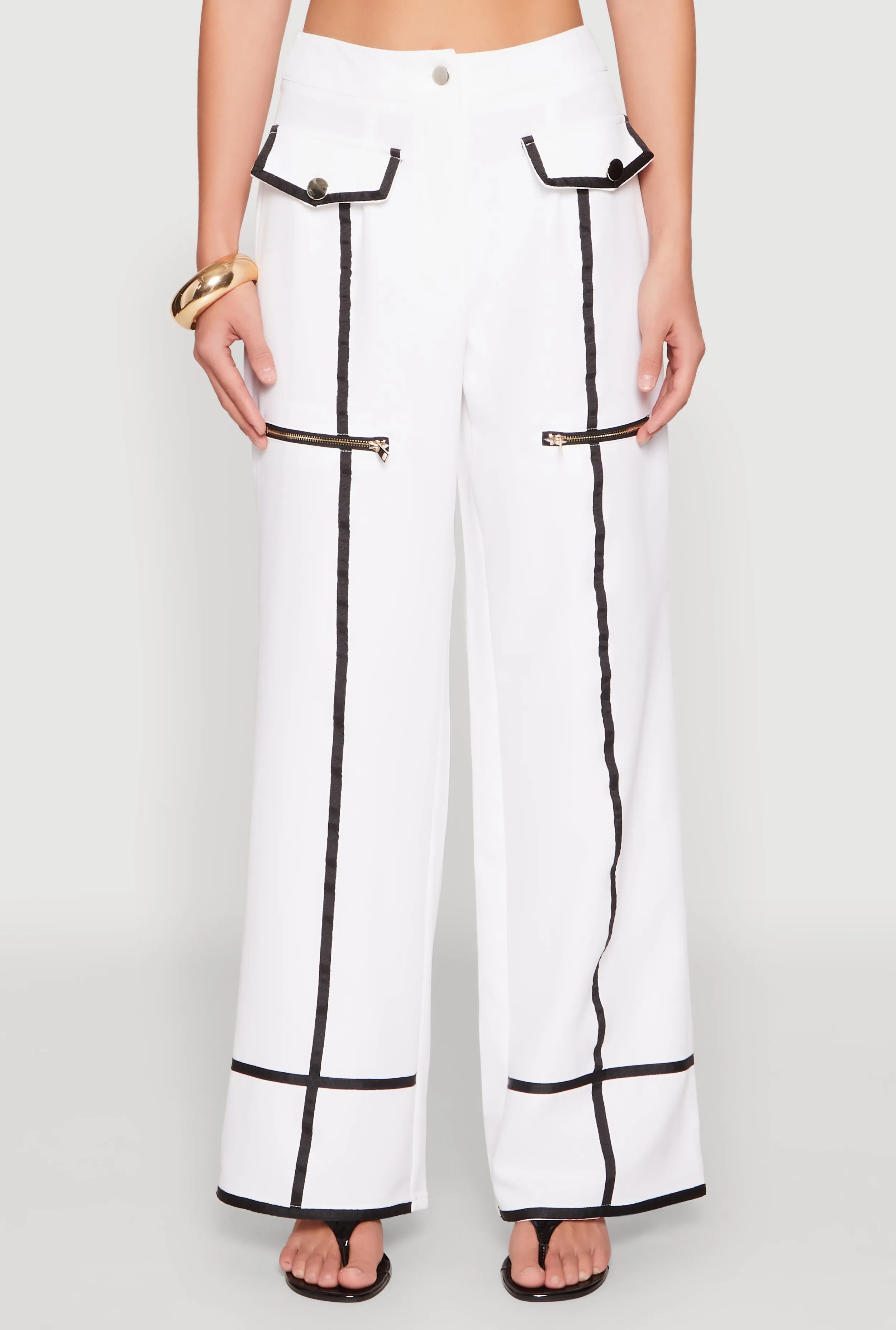 Contrast Trim High Waisted Pants sold by Rainbow product image thumbnail 3
