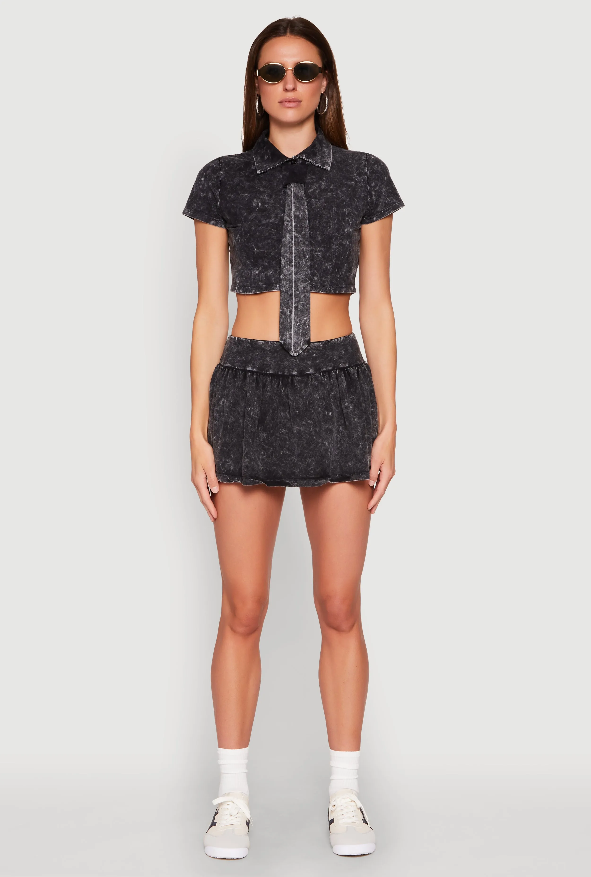 Mineral Wash Mini Pleated Skort sold by Rainbow product image thumbnail 2