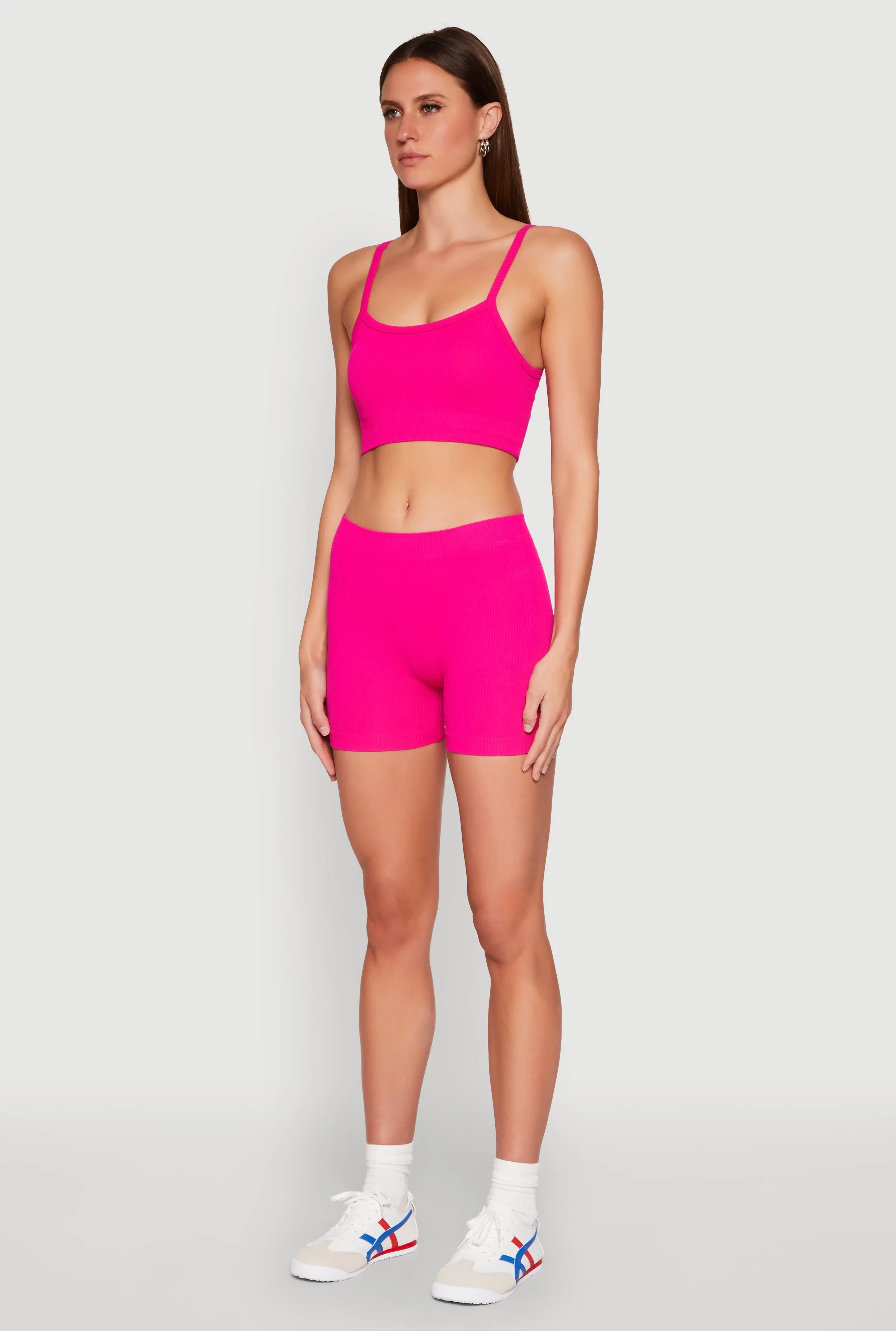 Rib Knit Crop Top and Biker Shorts sold by Rainbow product image thumbnail 3