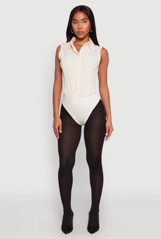 Daisy Sleeveless Button Front Bodysuit sold by Rainbow