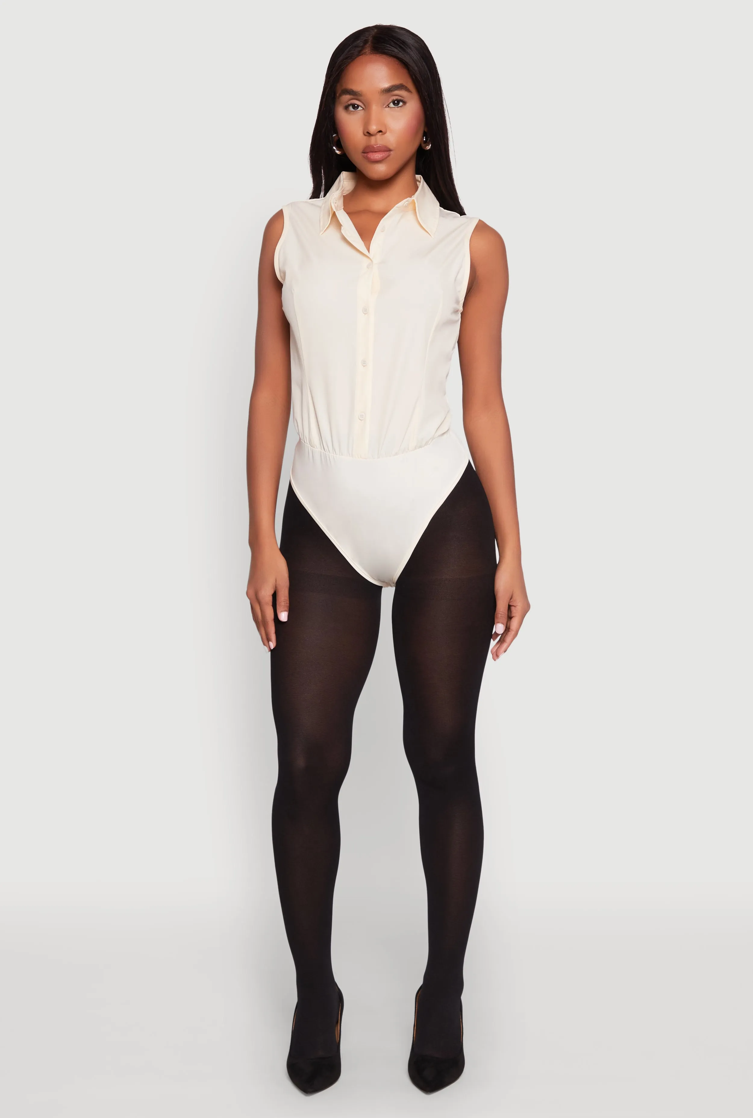 Daisy Sleeveless Button Front Bodysuit sold by Rainbow