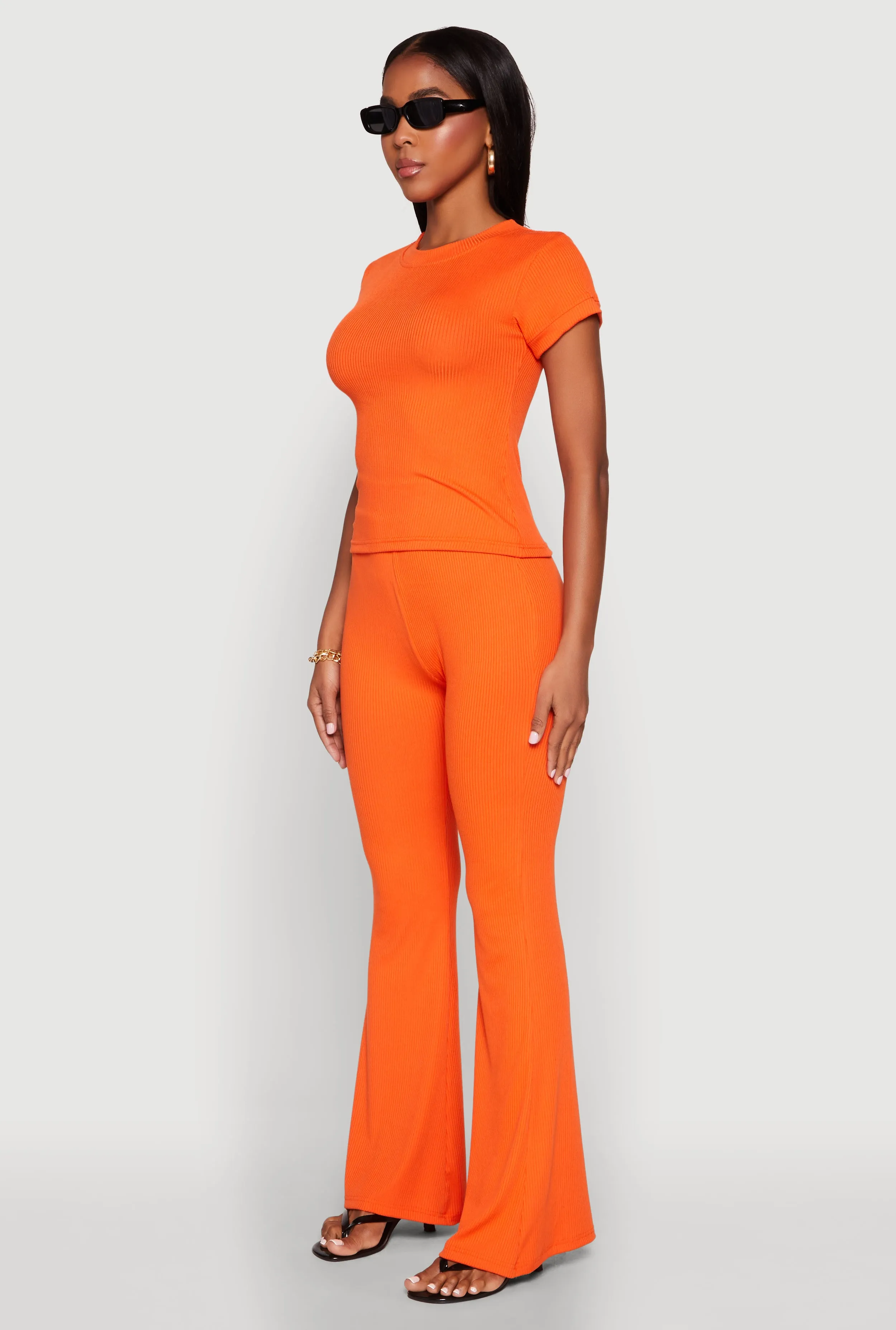 Short Sleeve Rib Knit Tee sold by Rainbow product image thumbnail 5