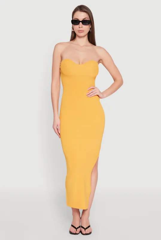 Side Slit Maxi Tube Dress sold by Rainbow