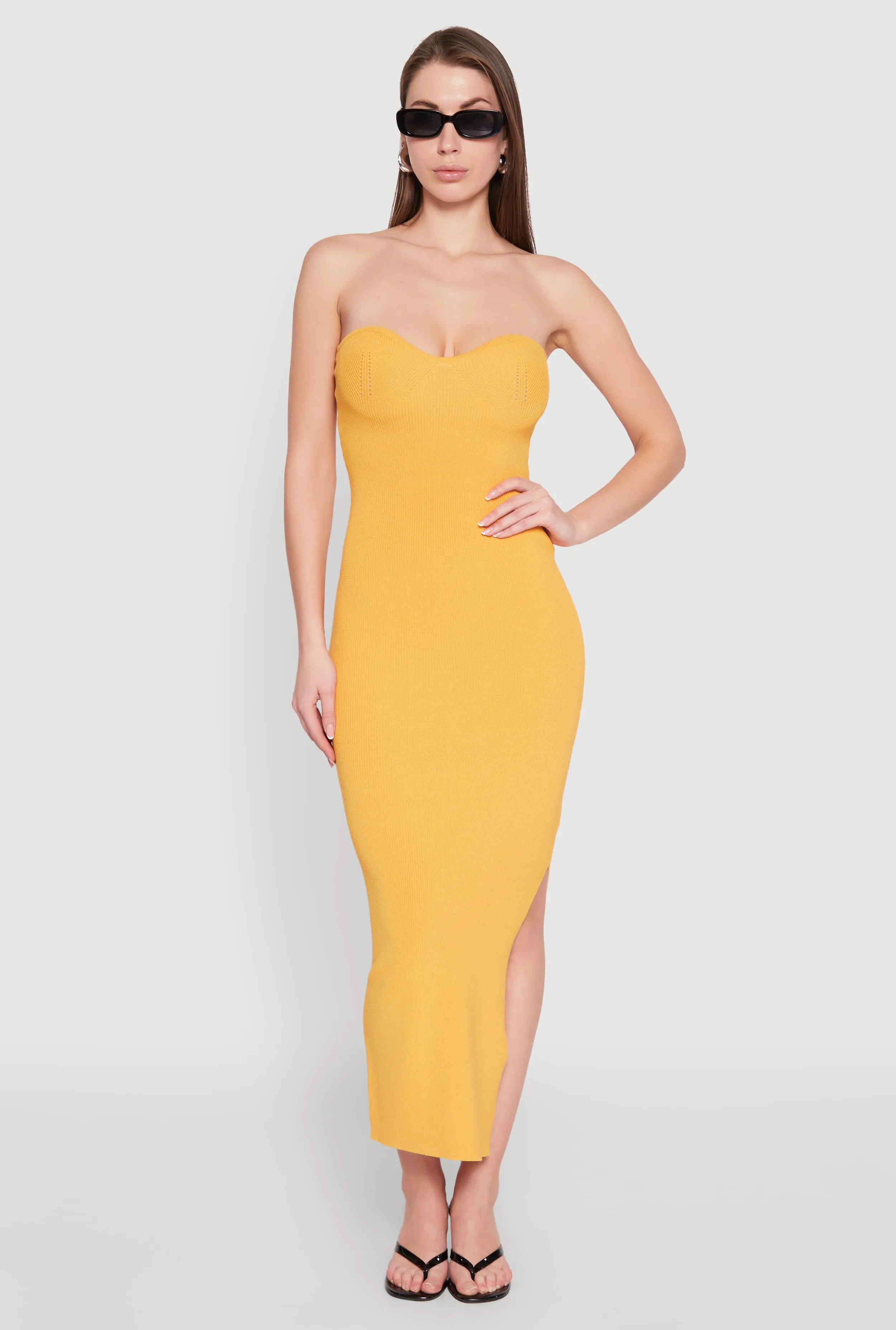 Side Slit Maxi Tube Dress sold by Rainbow