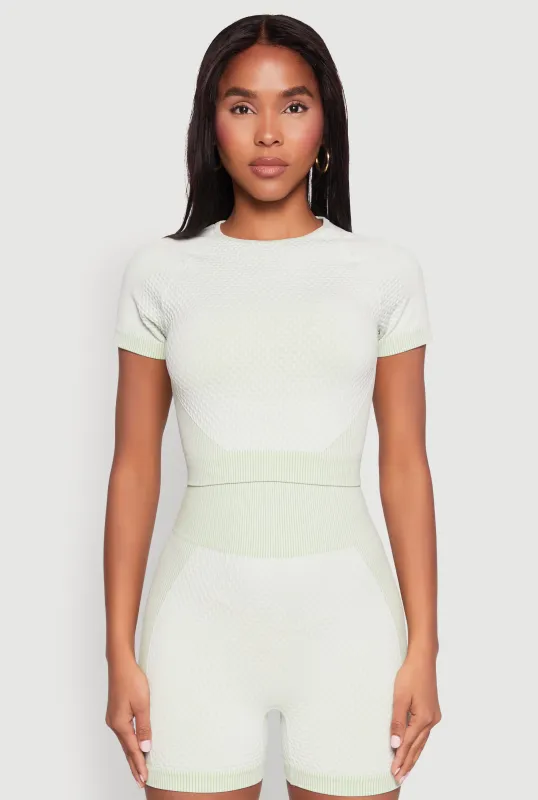 Seamless Two Tone  Crop Top sold by Rainbow