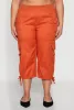Plus Size High Waisted Cargo Capri Pants sold by Rainbow