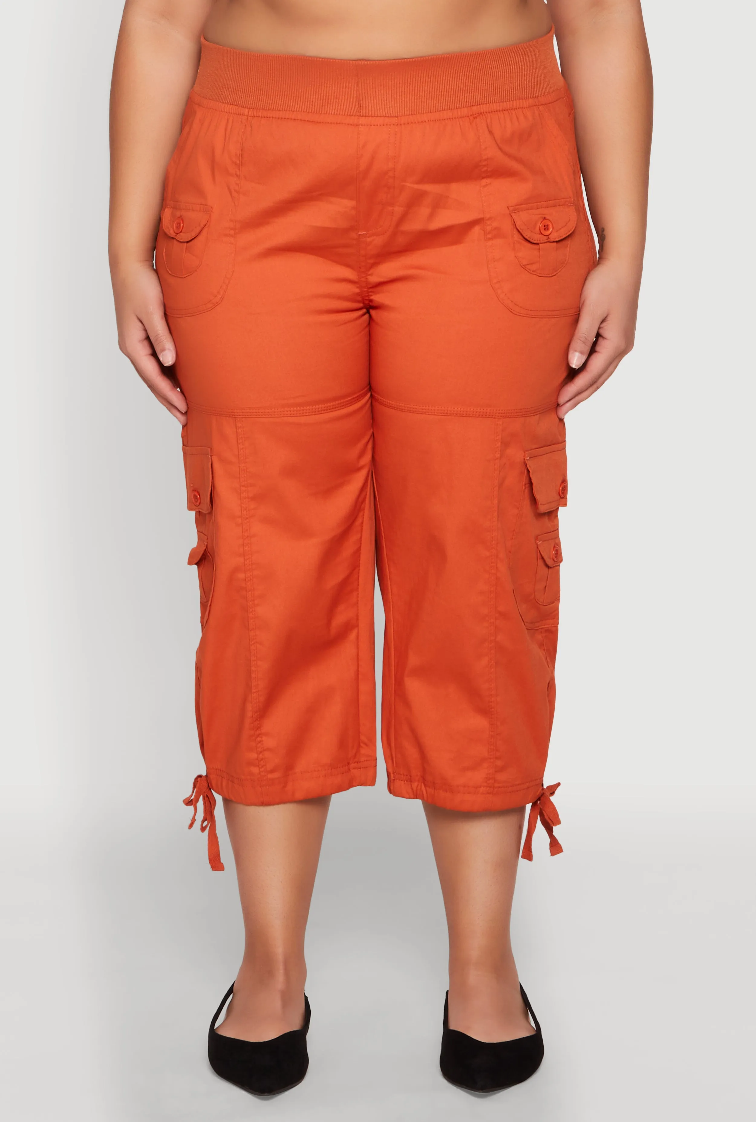 Plus Size High Waisted Cargo Capri Pants sold by Rainbow product image thumbnail 5