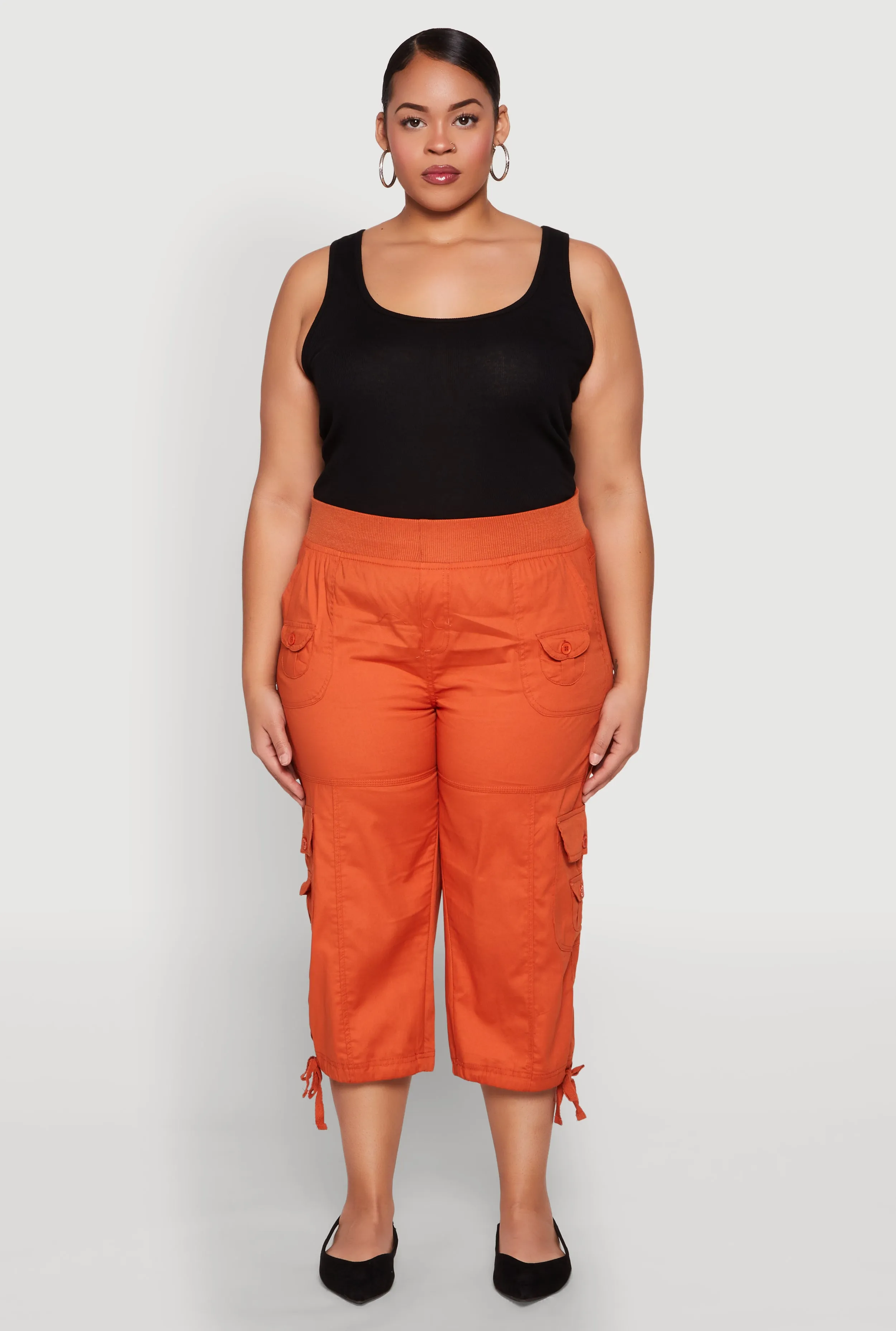 Plus Size High Waisted Cargo Capri Pants sold by Rainbow product image thumbnail 2
