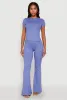 High Waisted Rib Knit Palazzo Pants sold by Rainbow