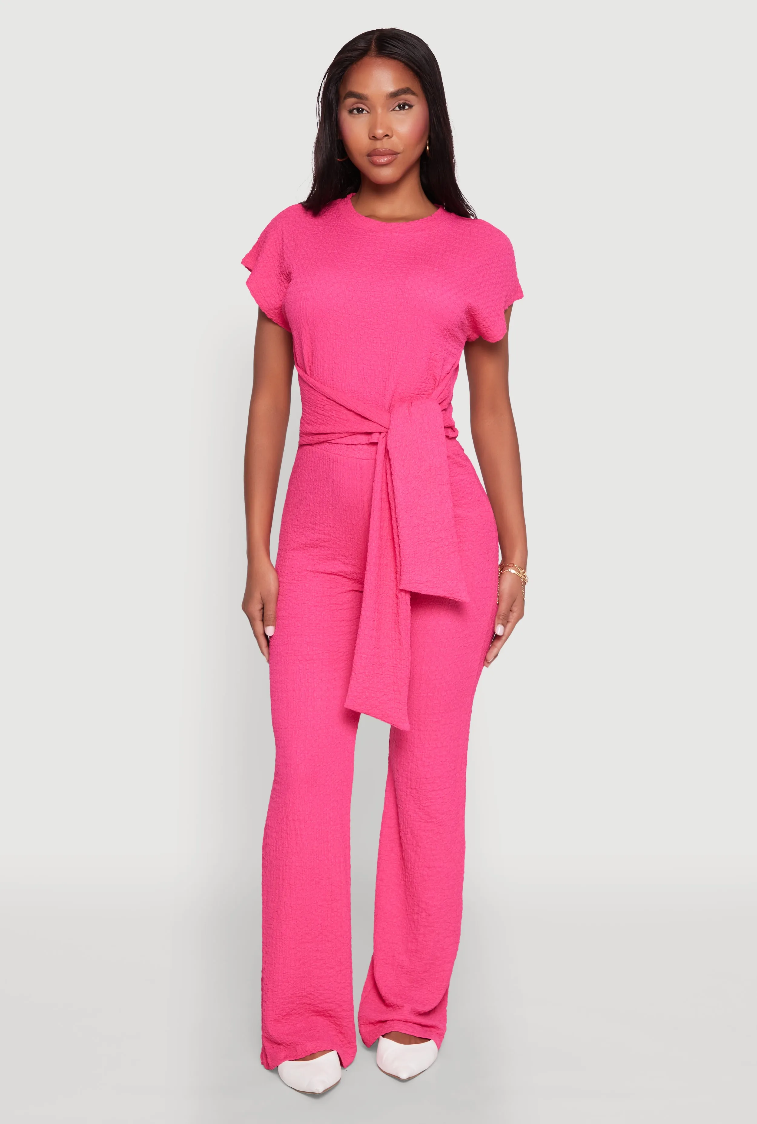 Tie Front Textured Knit Top sold by Rainbow product image thumbnail 2