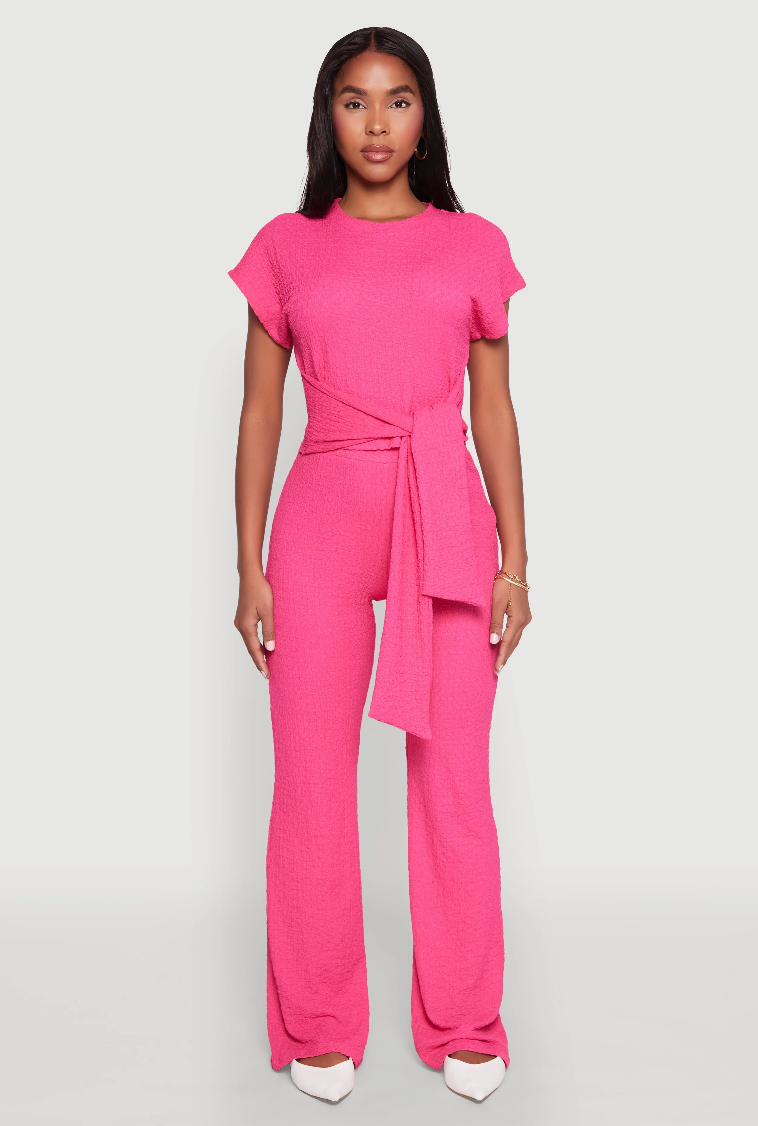 Tie Front Textured Knit Top sold by Rainbow product image thumbnail 3